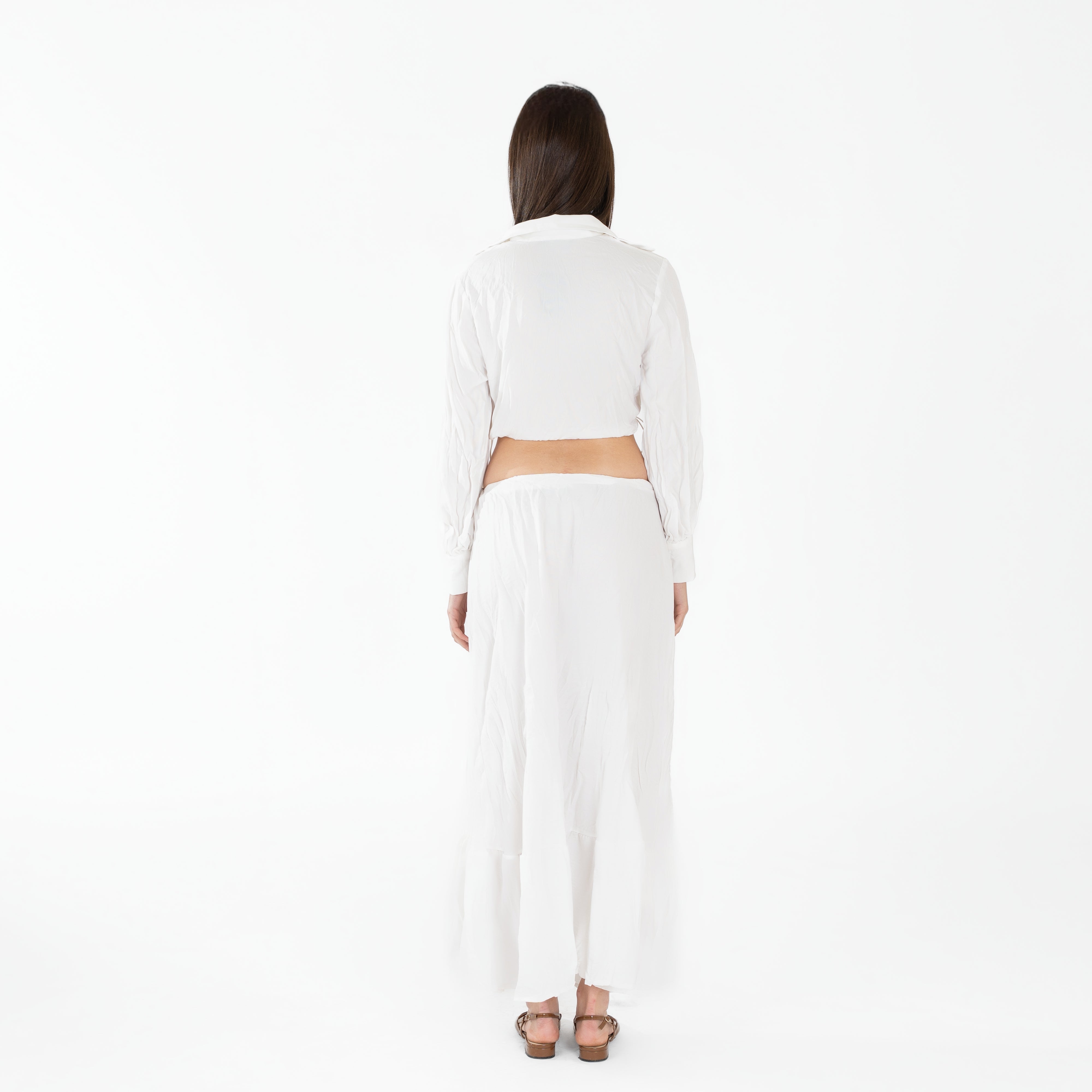 Crinkle High-Waisted Maxi Skirt