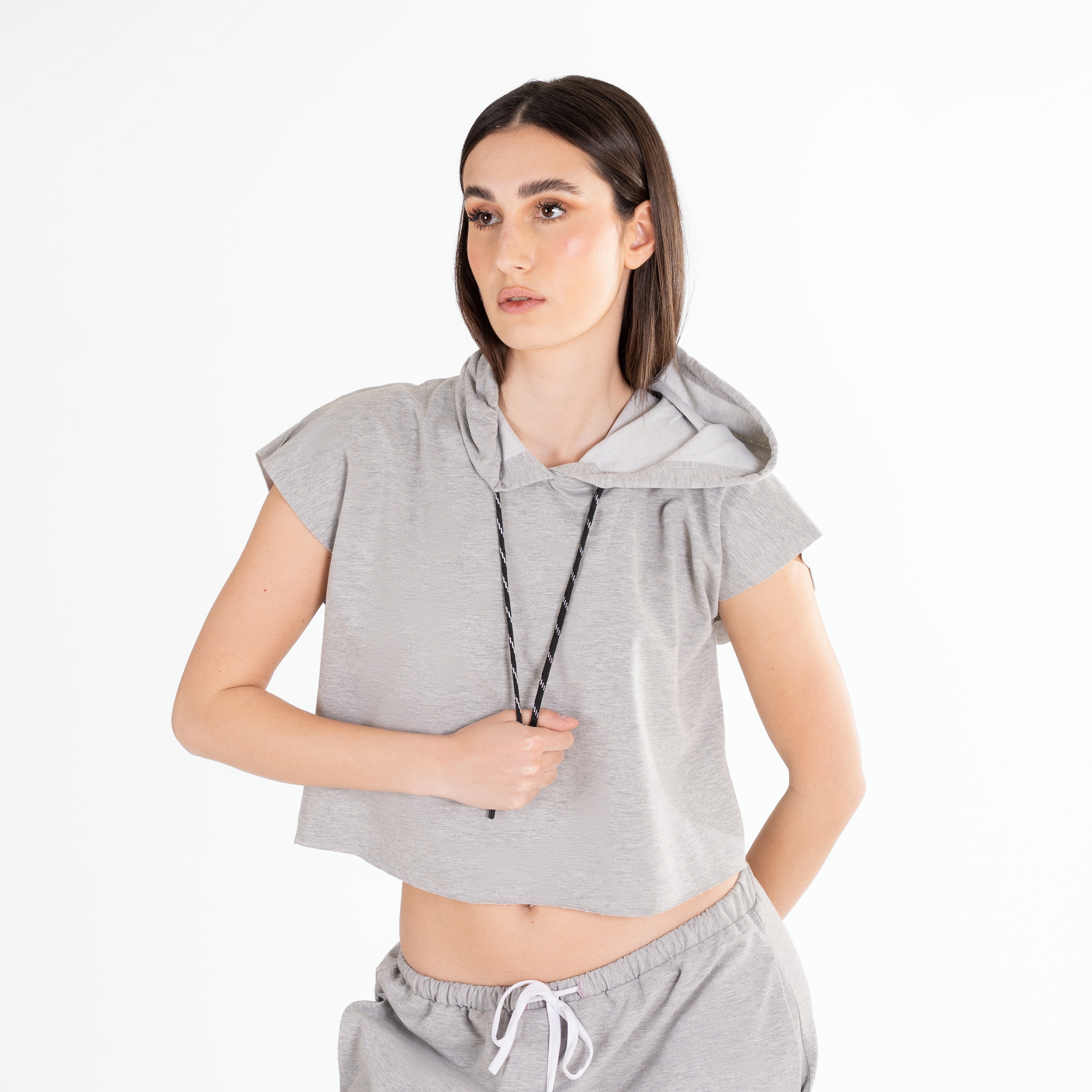Bolt Crop Hoodie Top