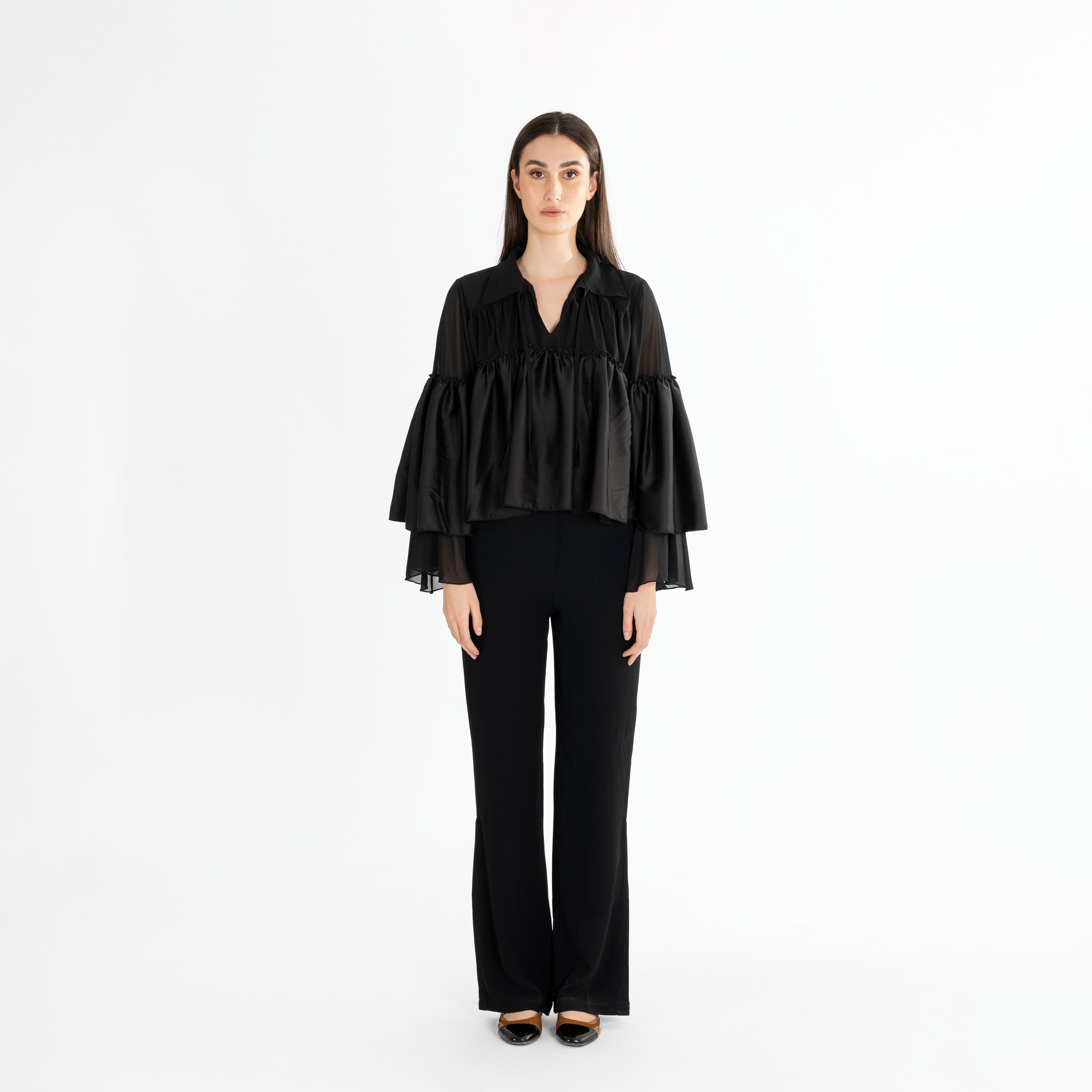 Statement Flounce Sleeve Blouse