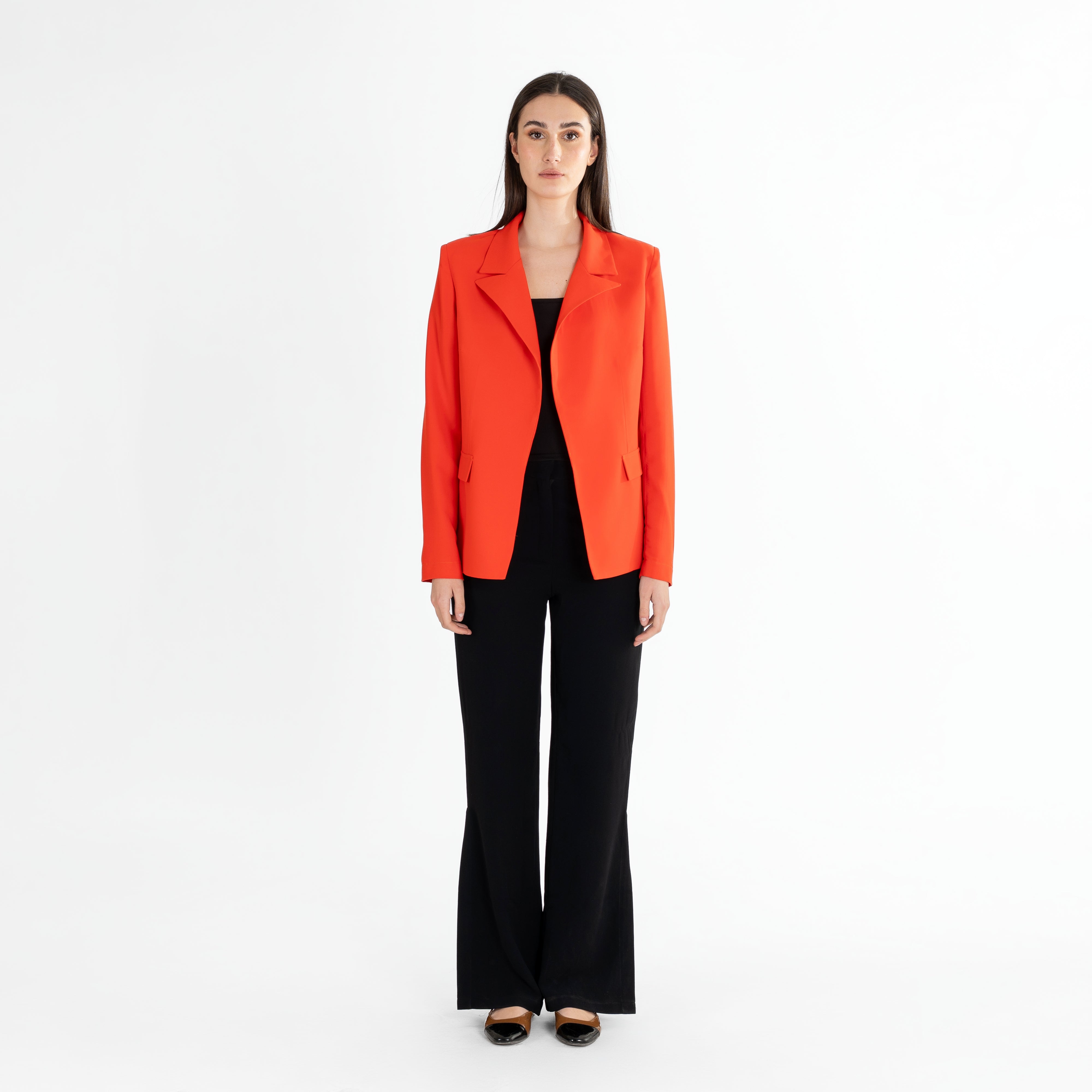 High-Waisted Side Slit Trousers