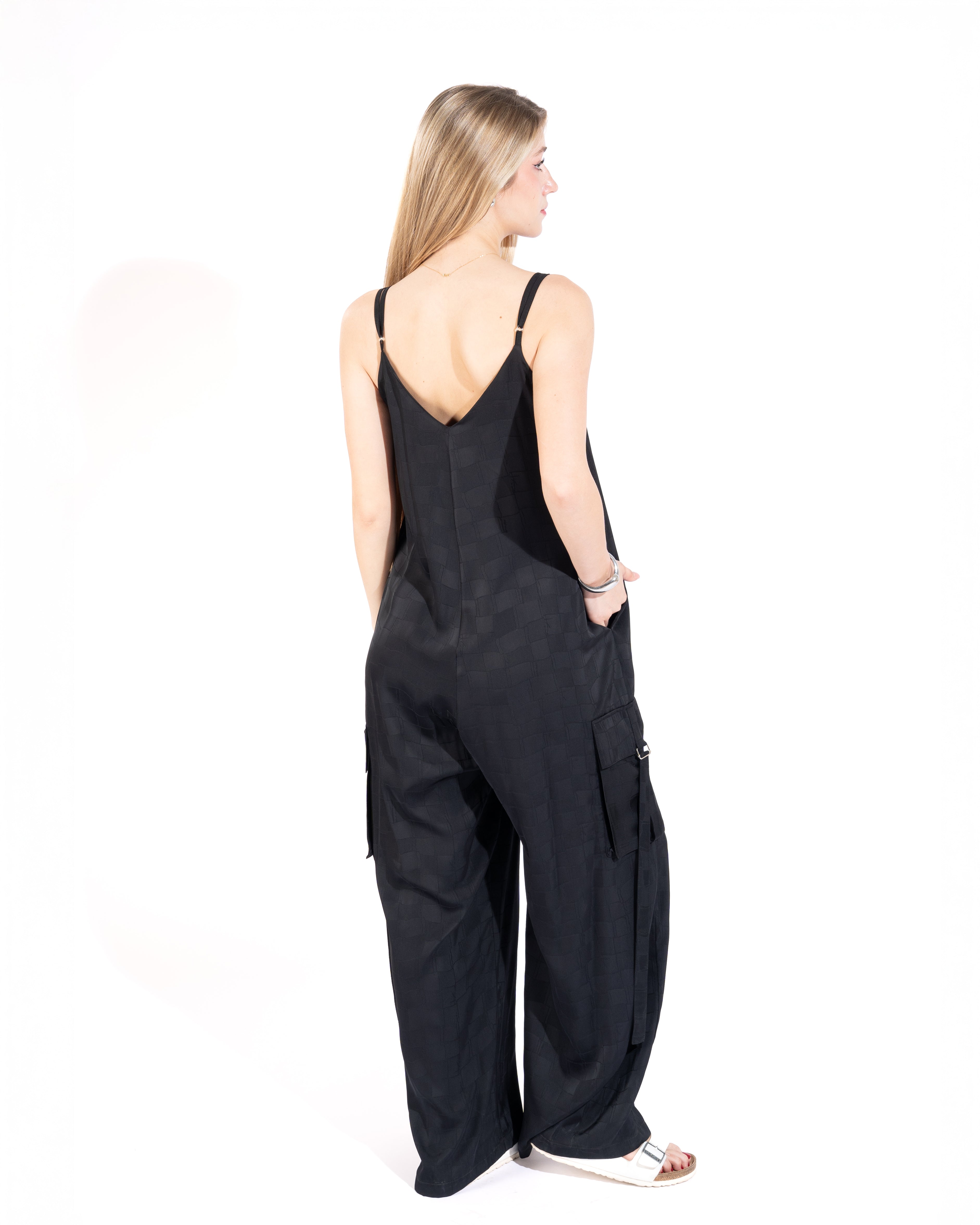 Cargo Pocket Wide-Leg Jumpsuit