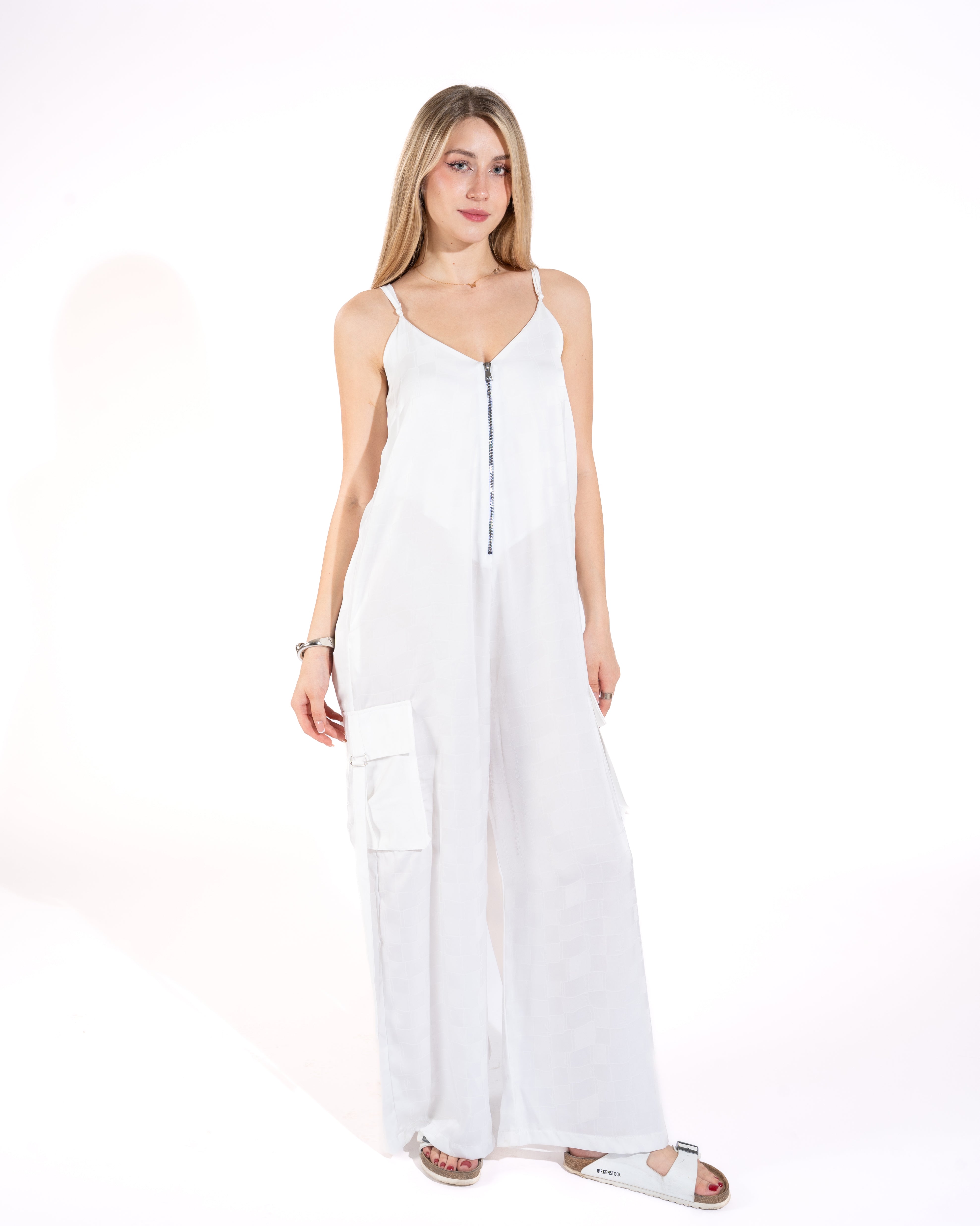 Cargo Pocket Wide-Leg Jumpsuit