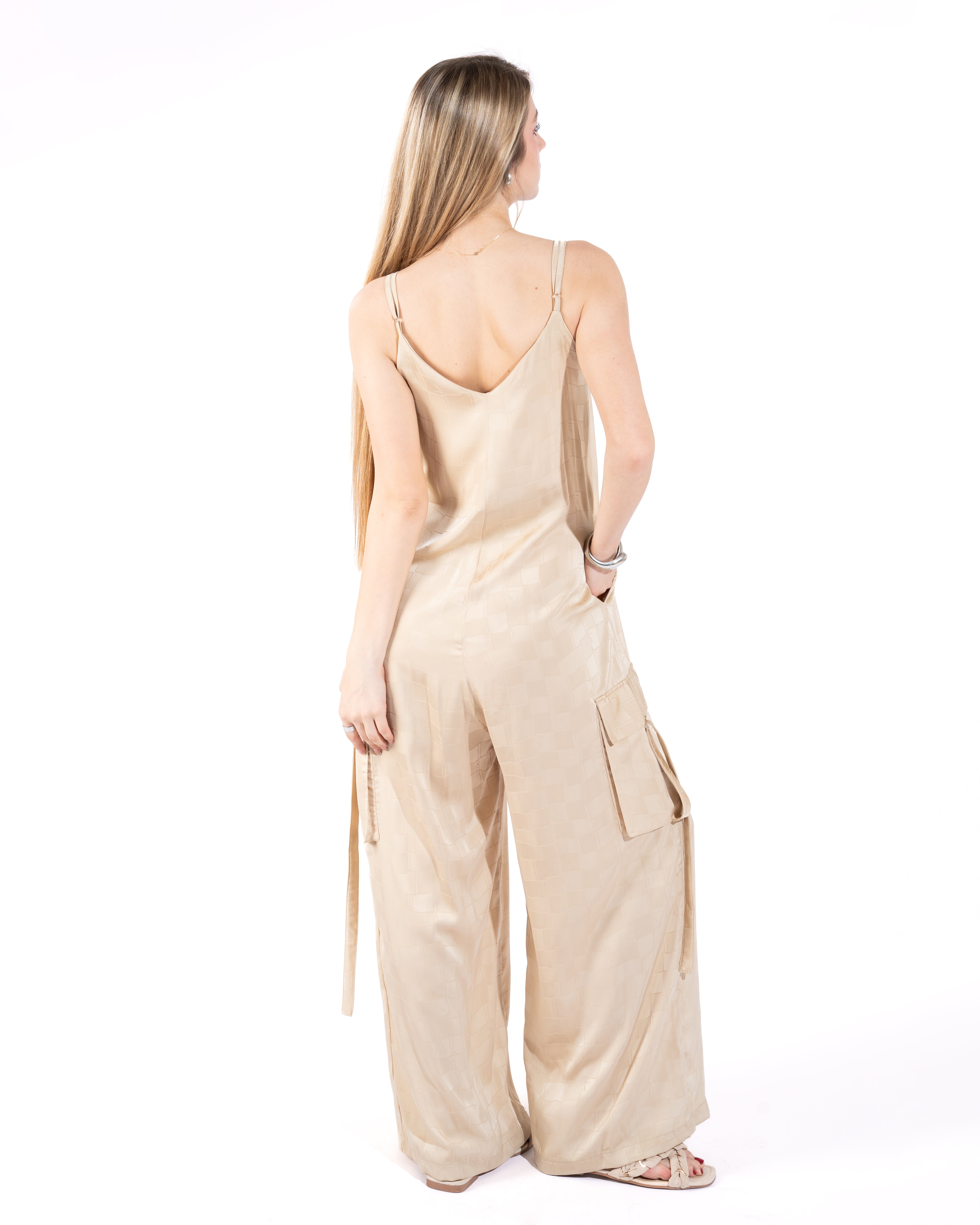 Cargo Pocket Wide-Leg Jumpsuit