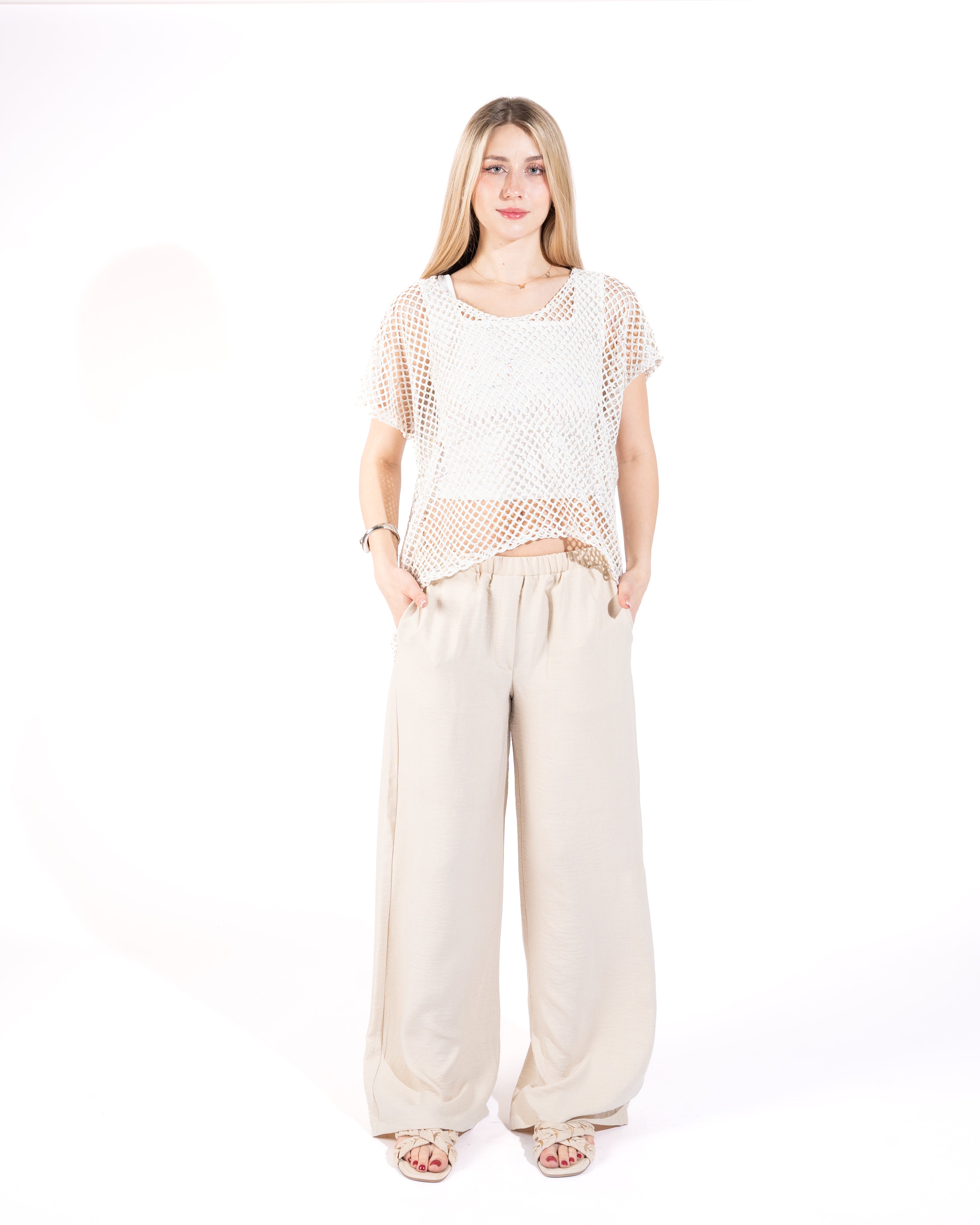 Oversized Mesh Fishnet Top