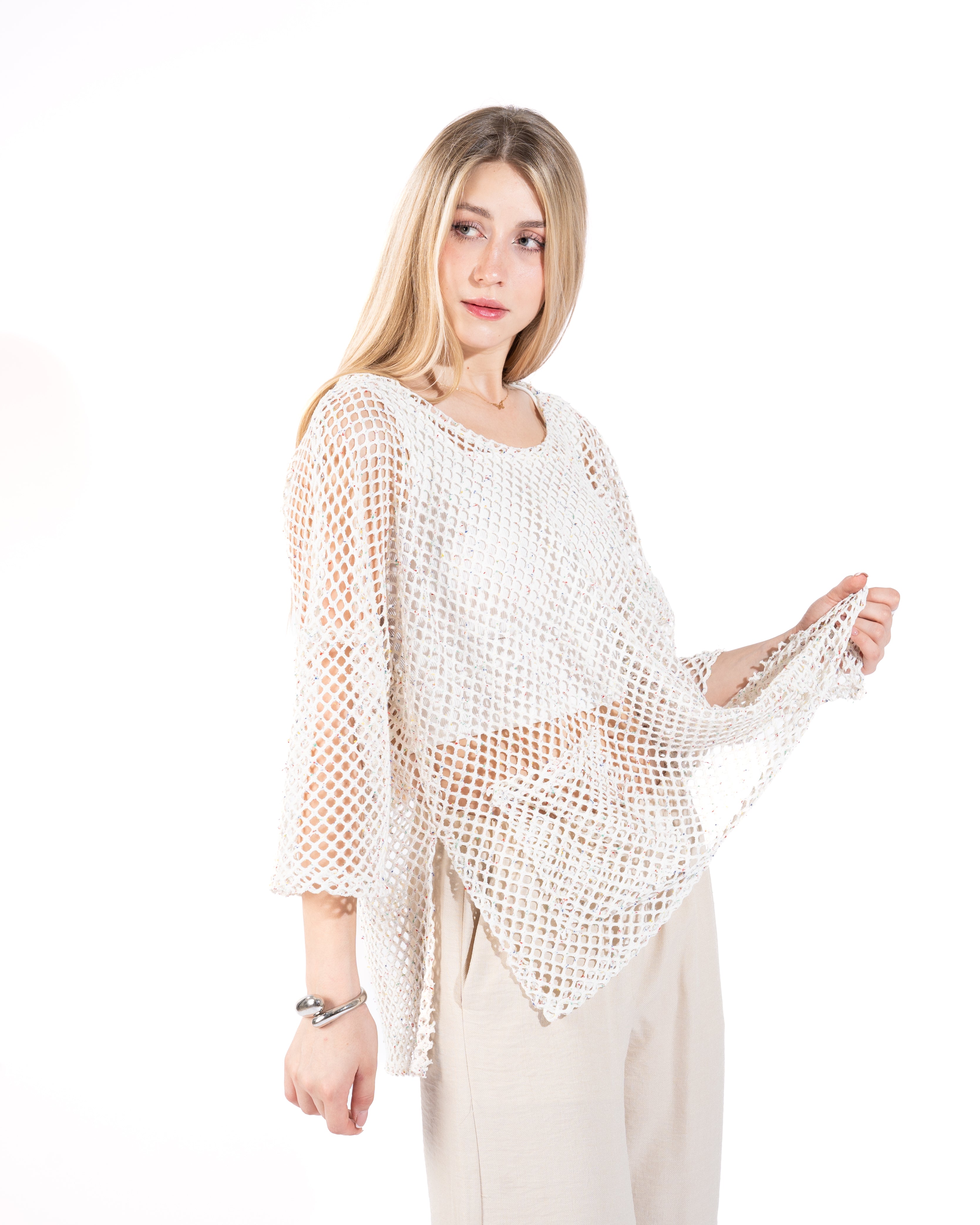 Oversized Mesh Fishnet Top