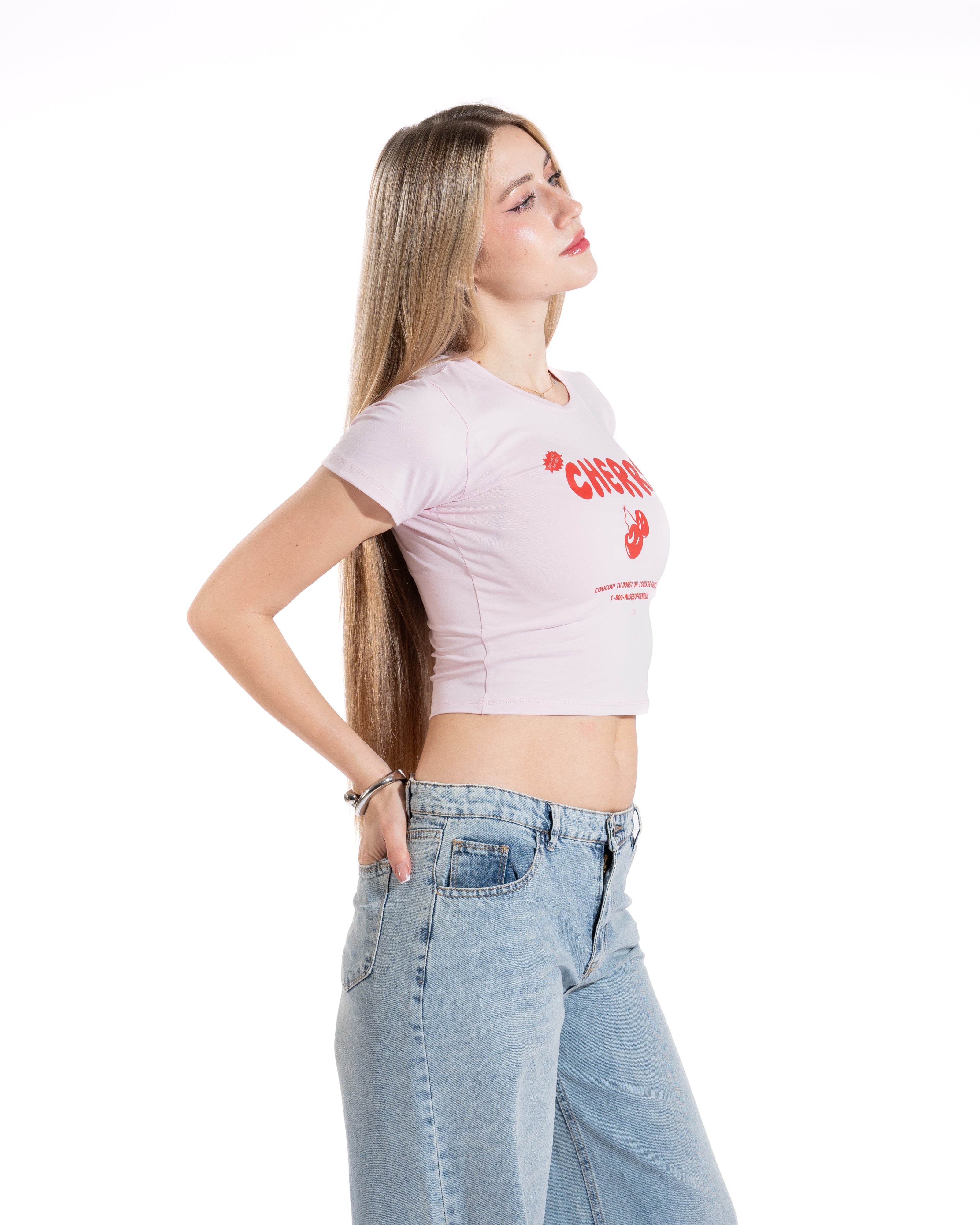 Cherry Graphic Cropped Tee