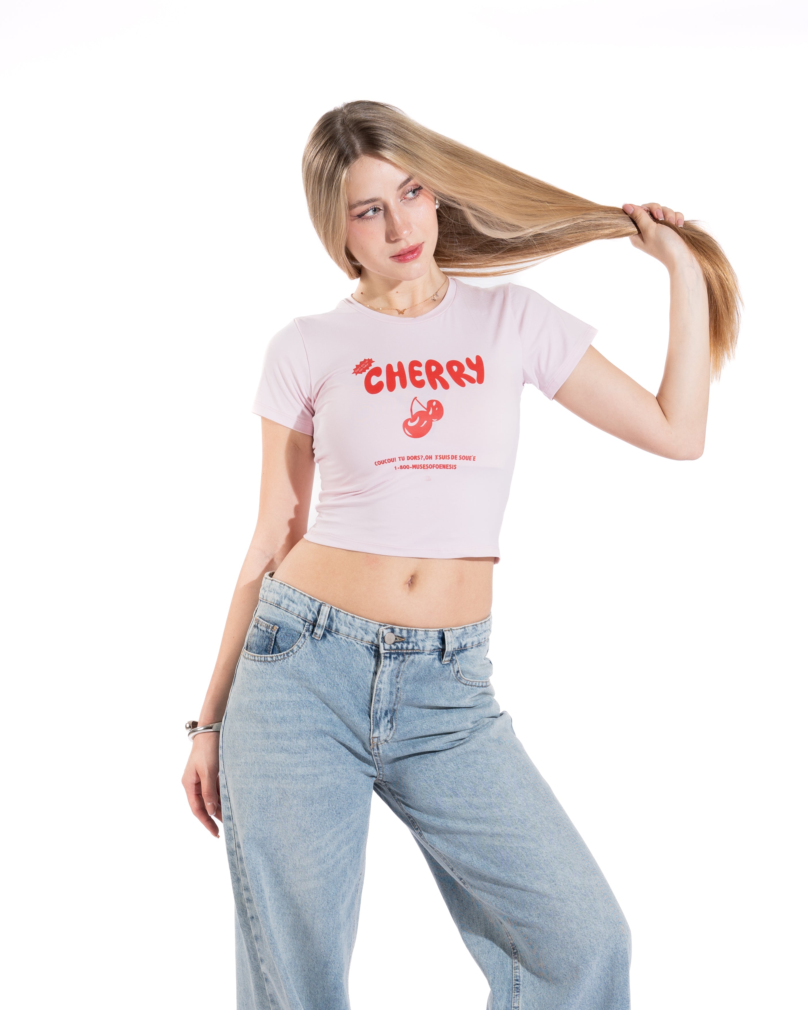 Cherry Graphic Cropped Tee