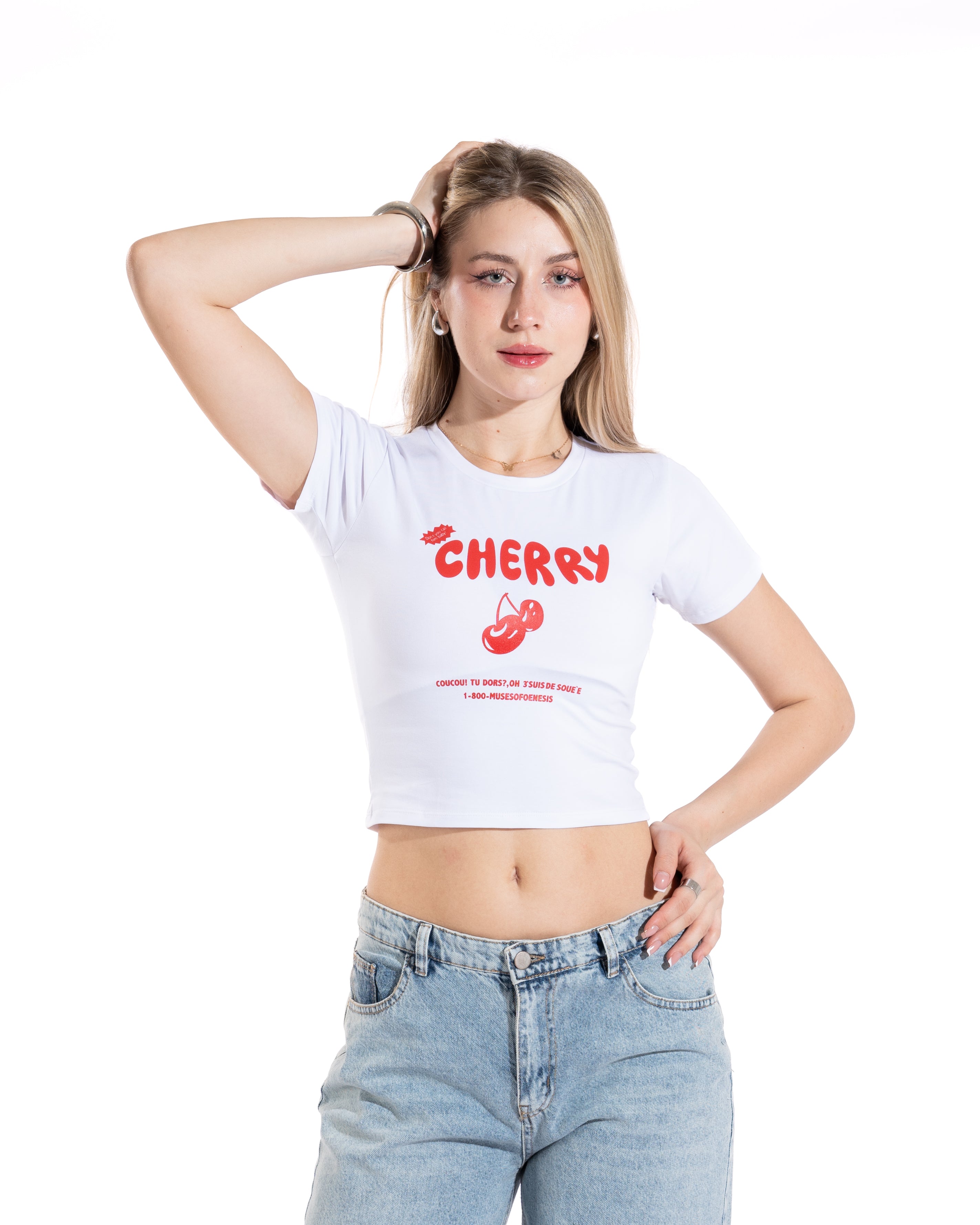 Cherry Graphic Cropped Tee