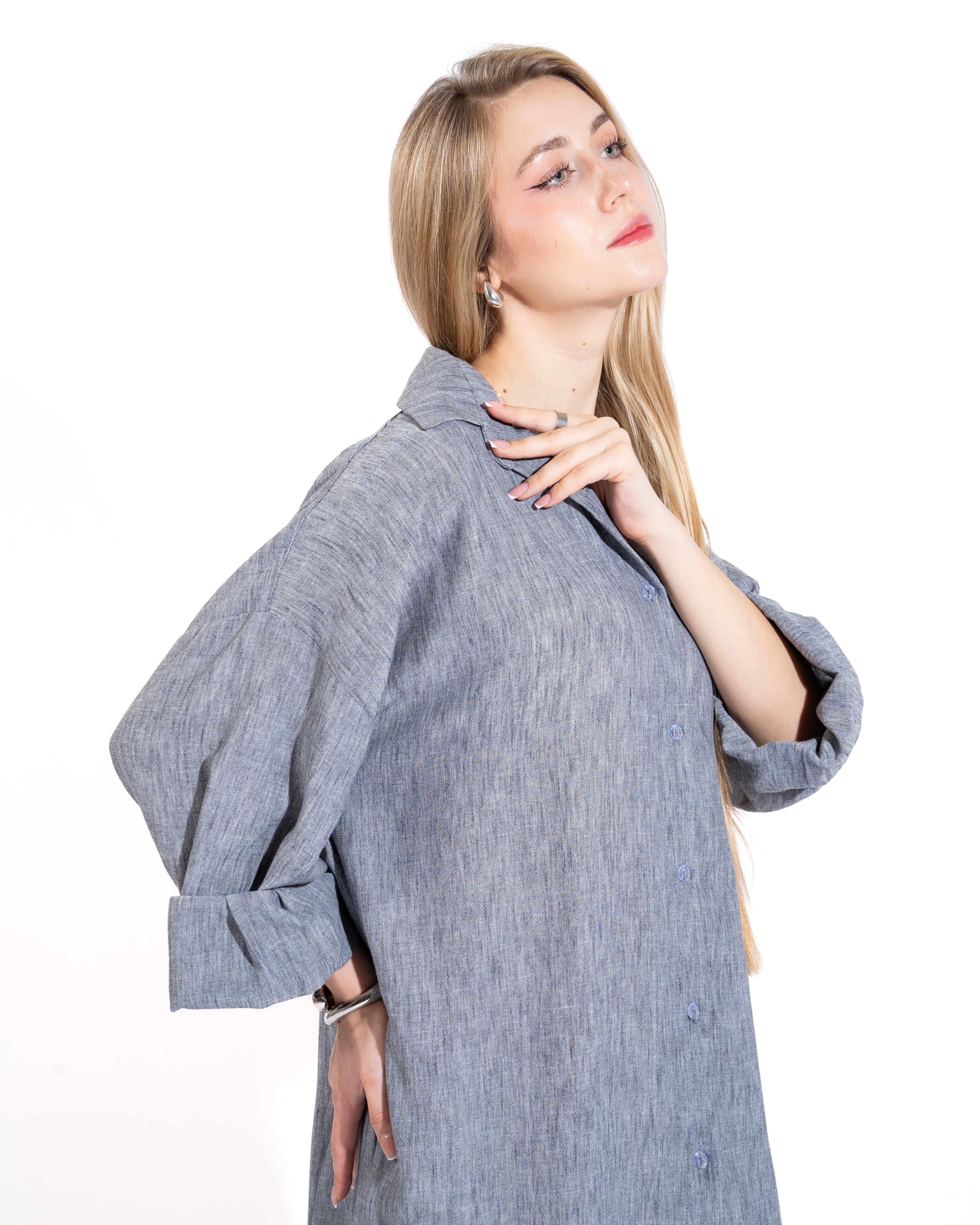 Linen Shirt Maxi Dress