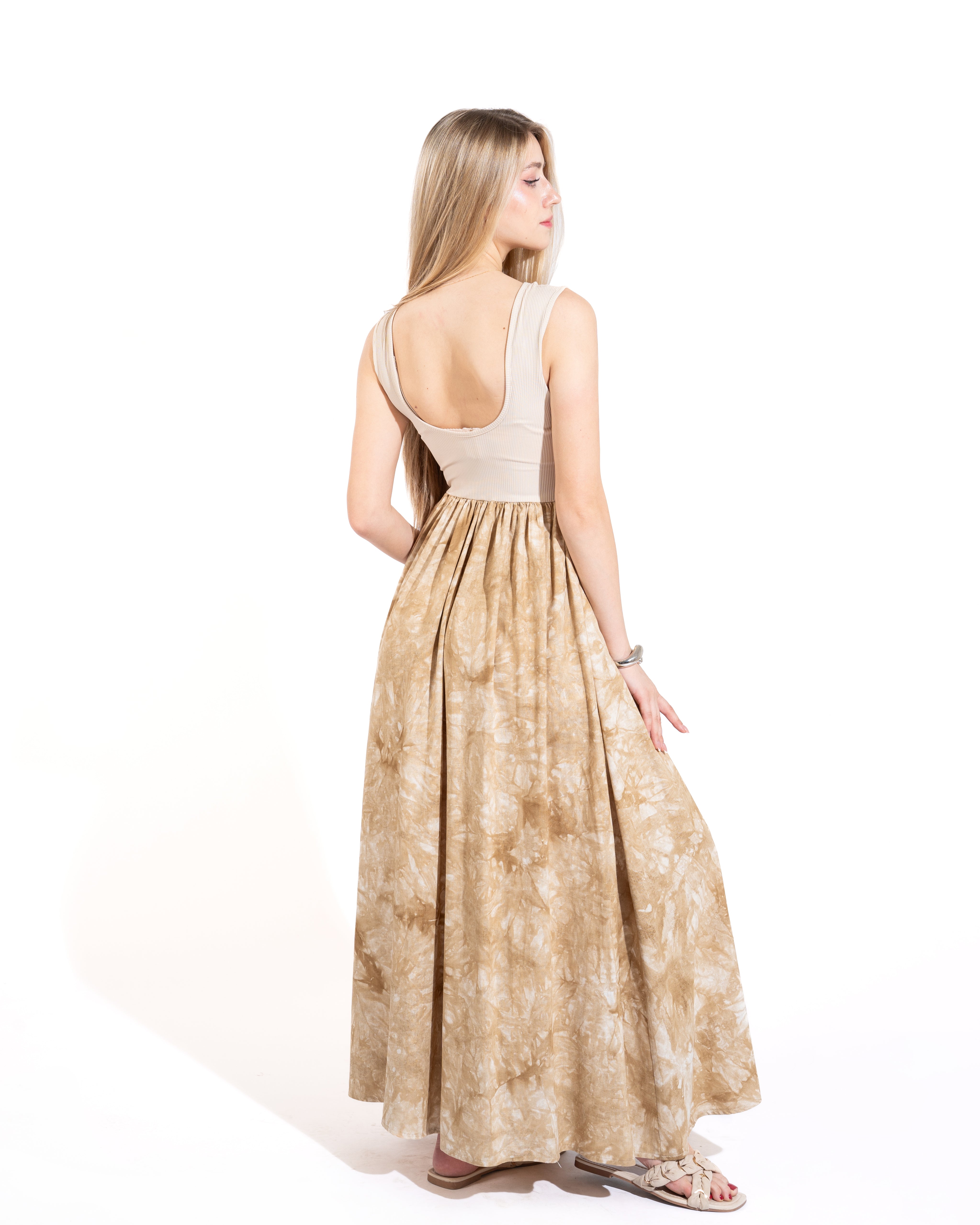 Tie-Dye Sleeveless Maxi Dress