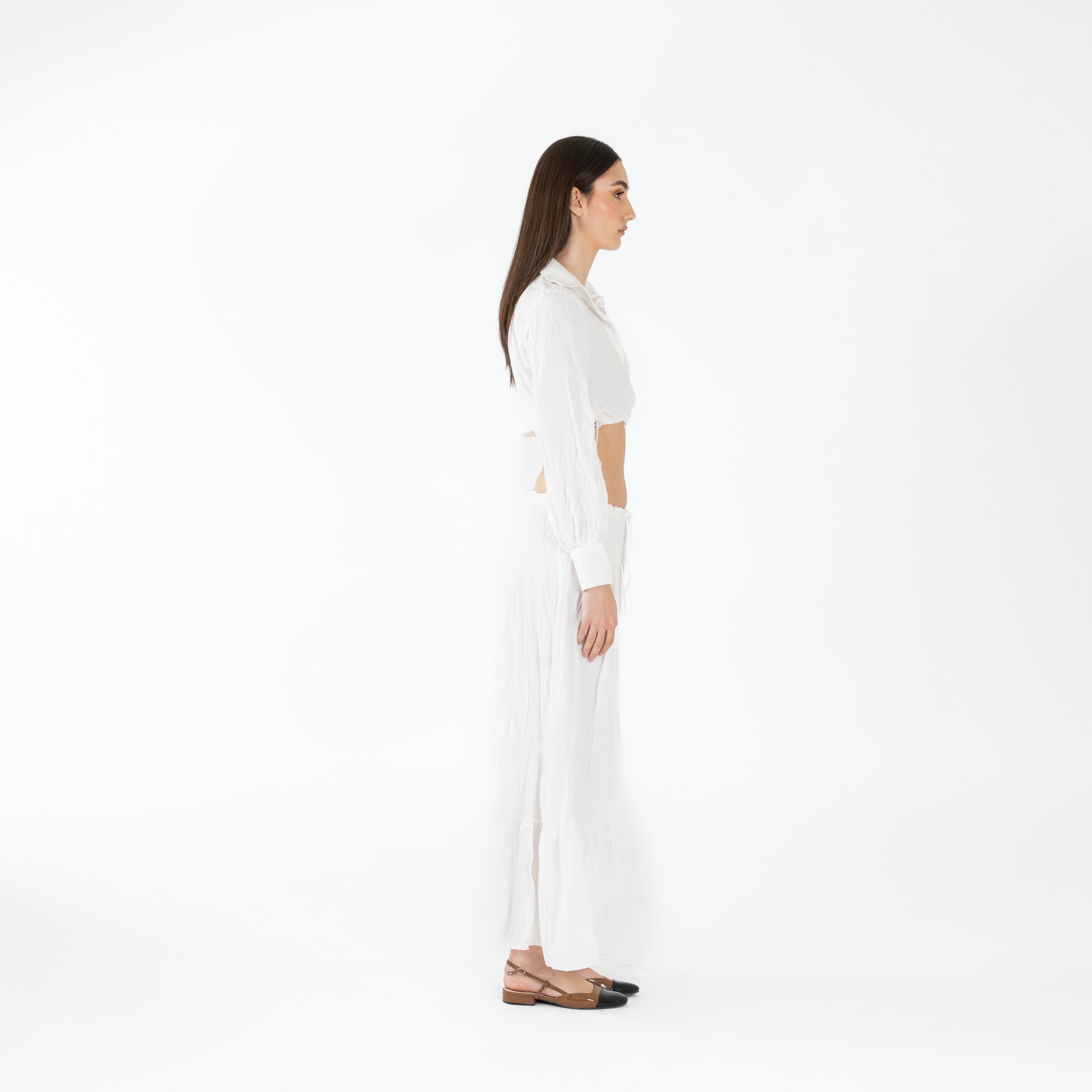 Crinkle High-Waisted Maxi Skirt