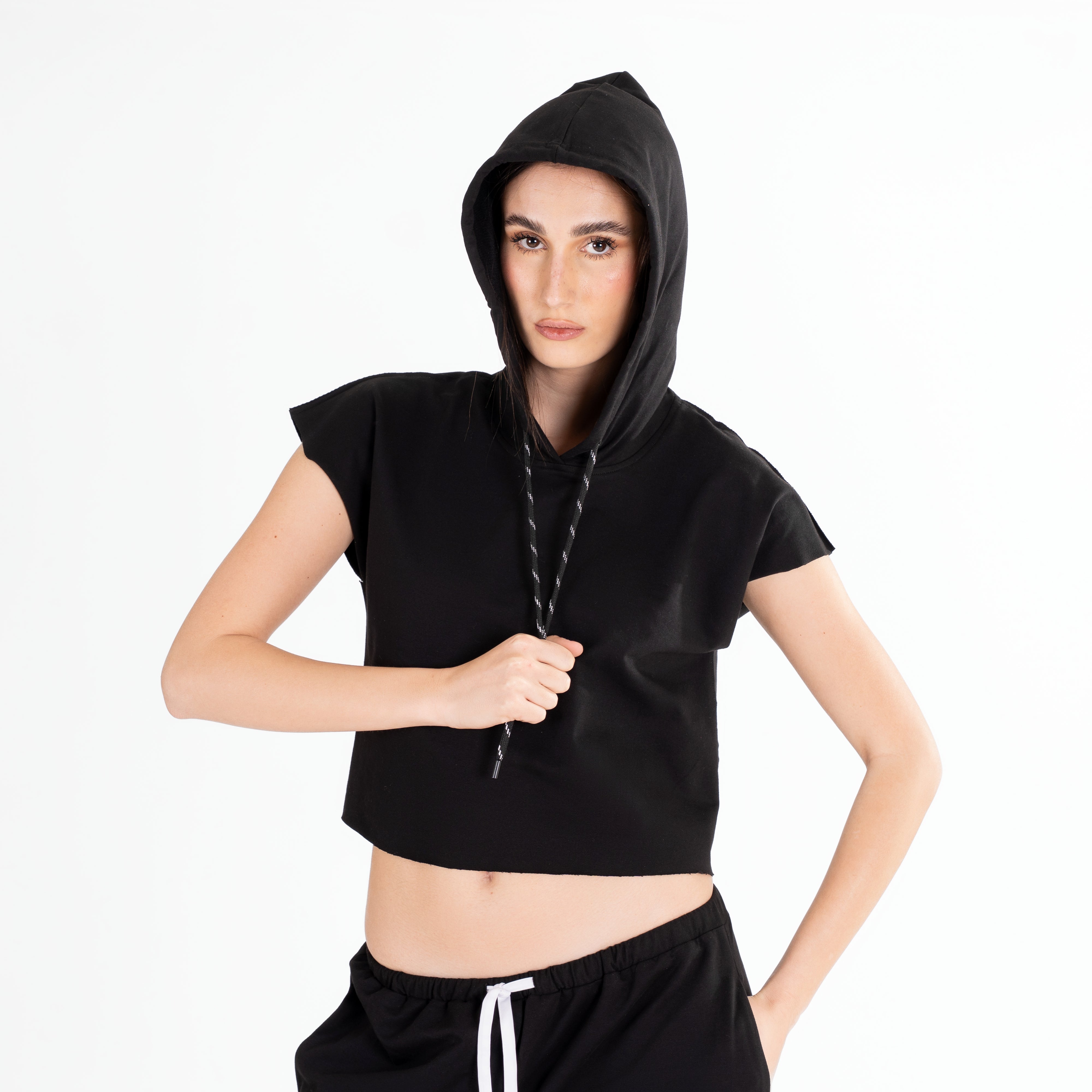 Bolt Crop Hoodie Top