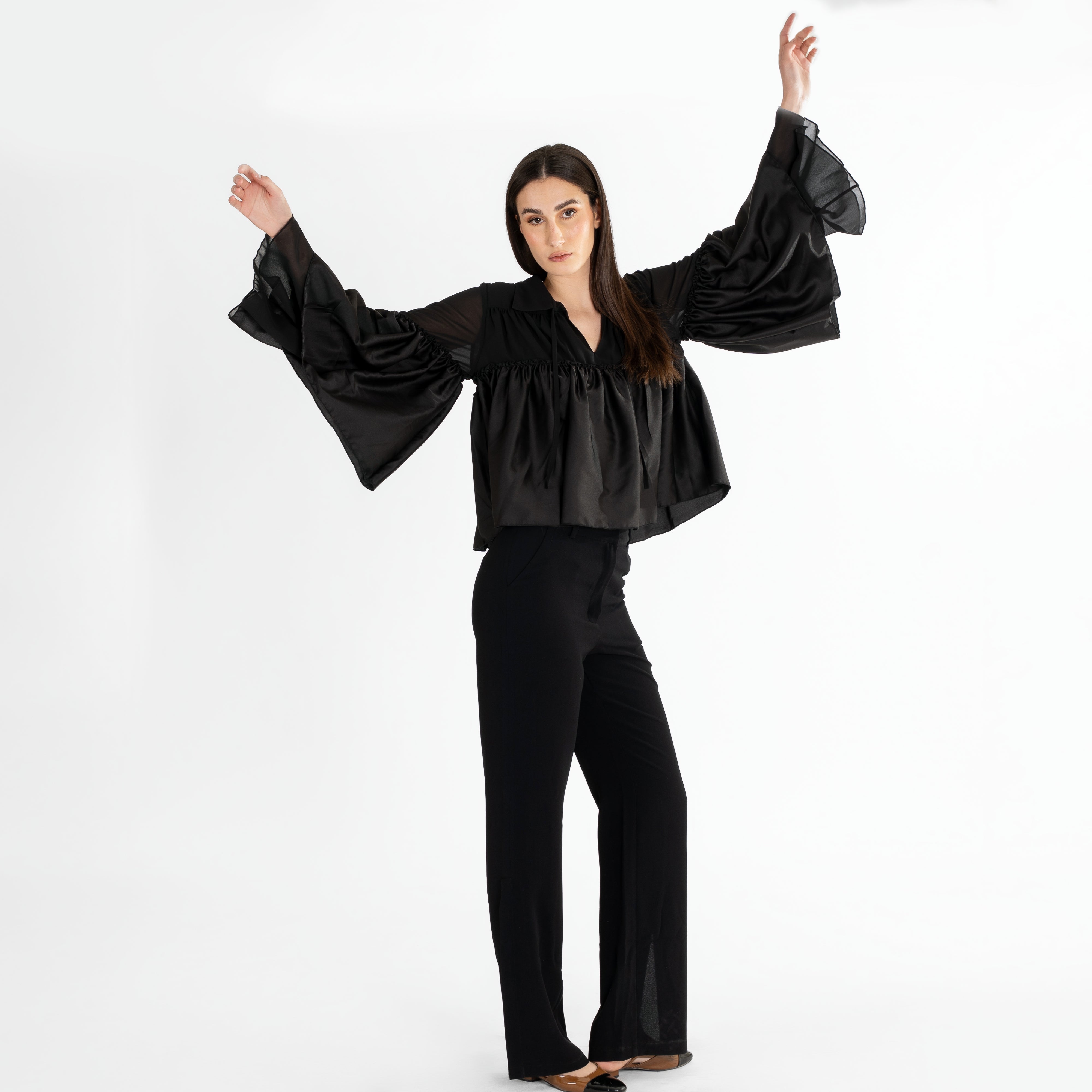 Statement Flounce Sleeve Blouse