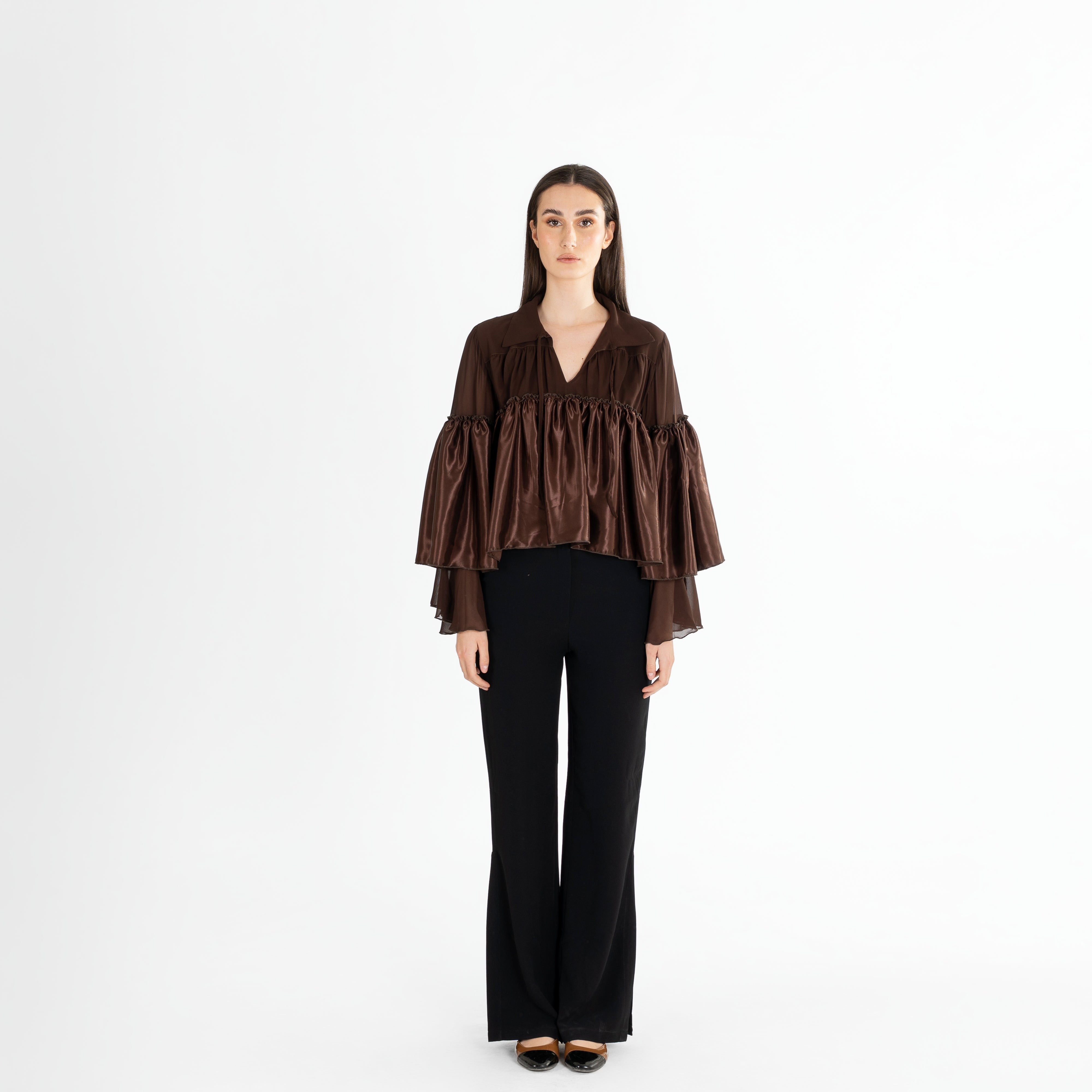 Statement Flounce Sleeve Blouse