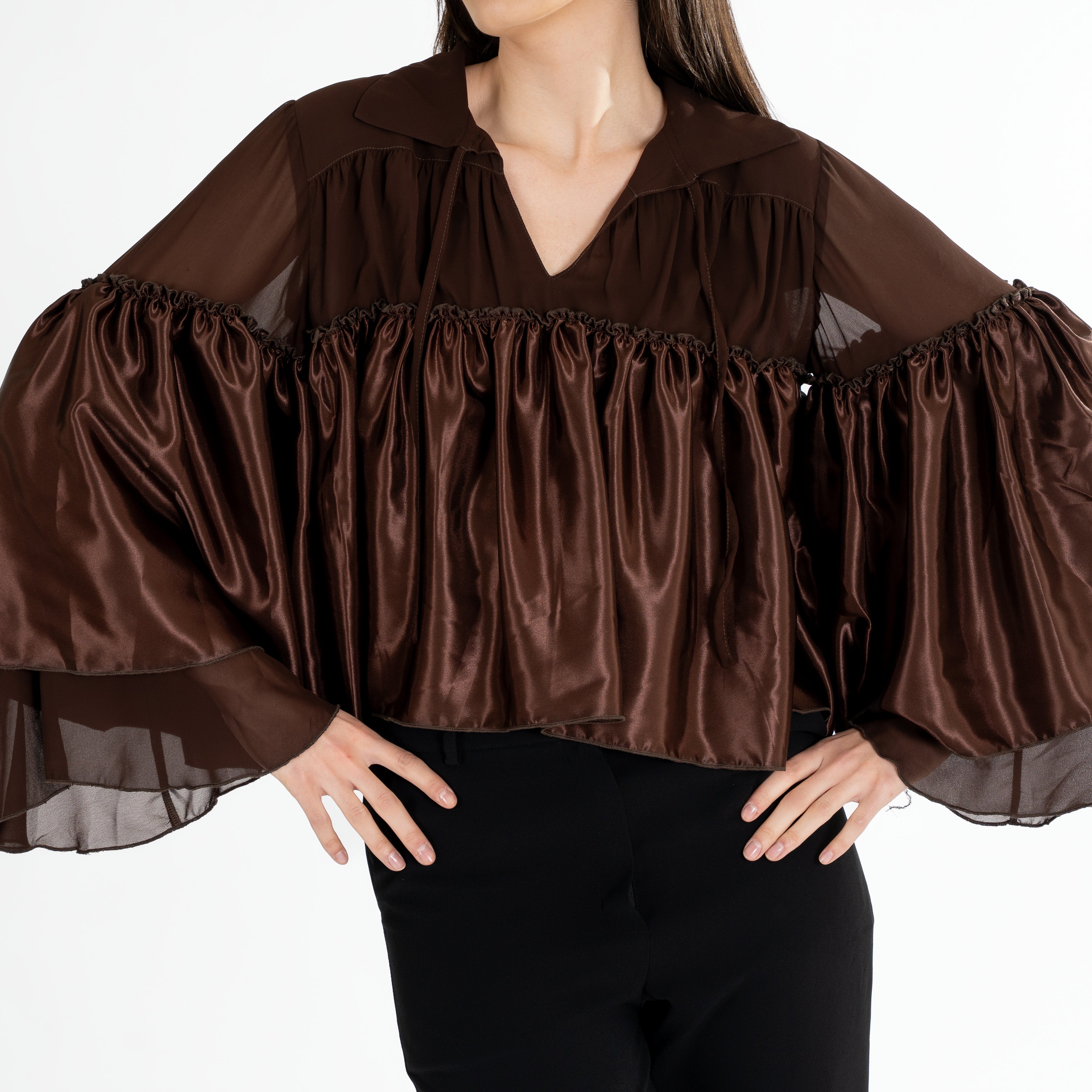 Statement Flounce Sleeve Blouse