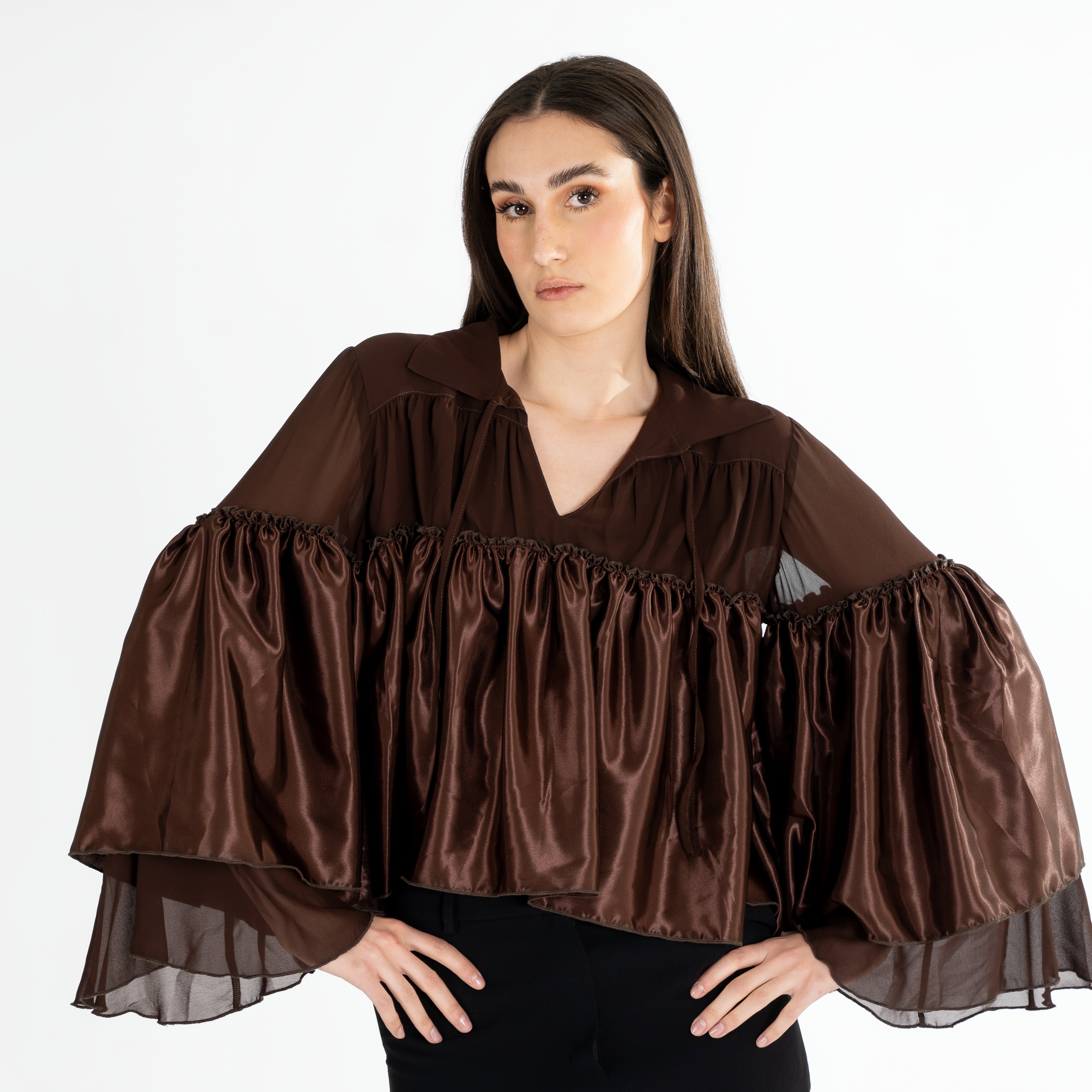 Statement Flounce Sleeve Blouse