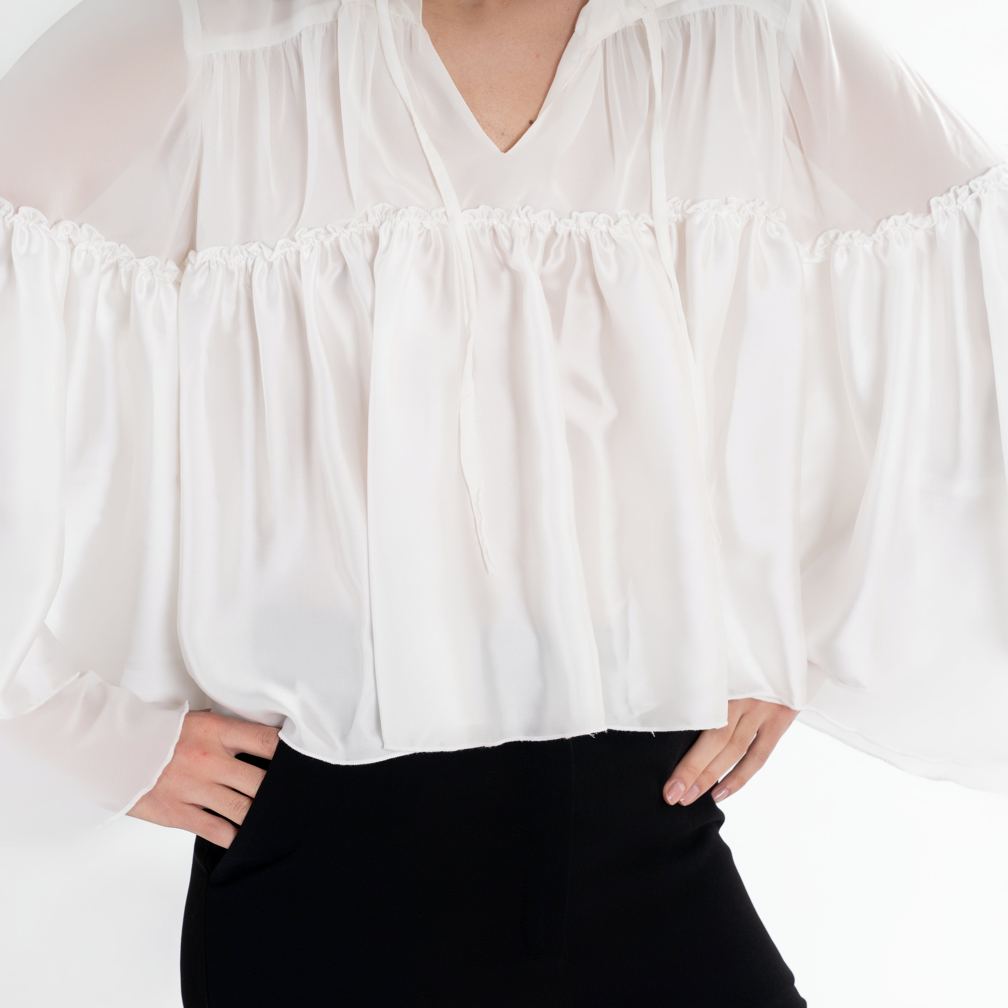 Statement Flounce Sleeve Blouse