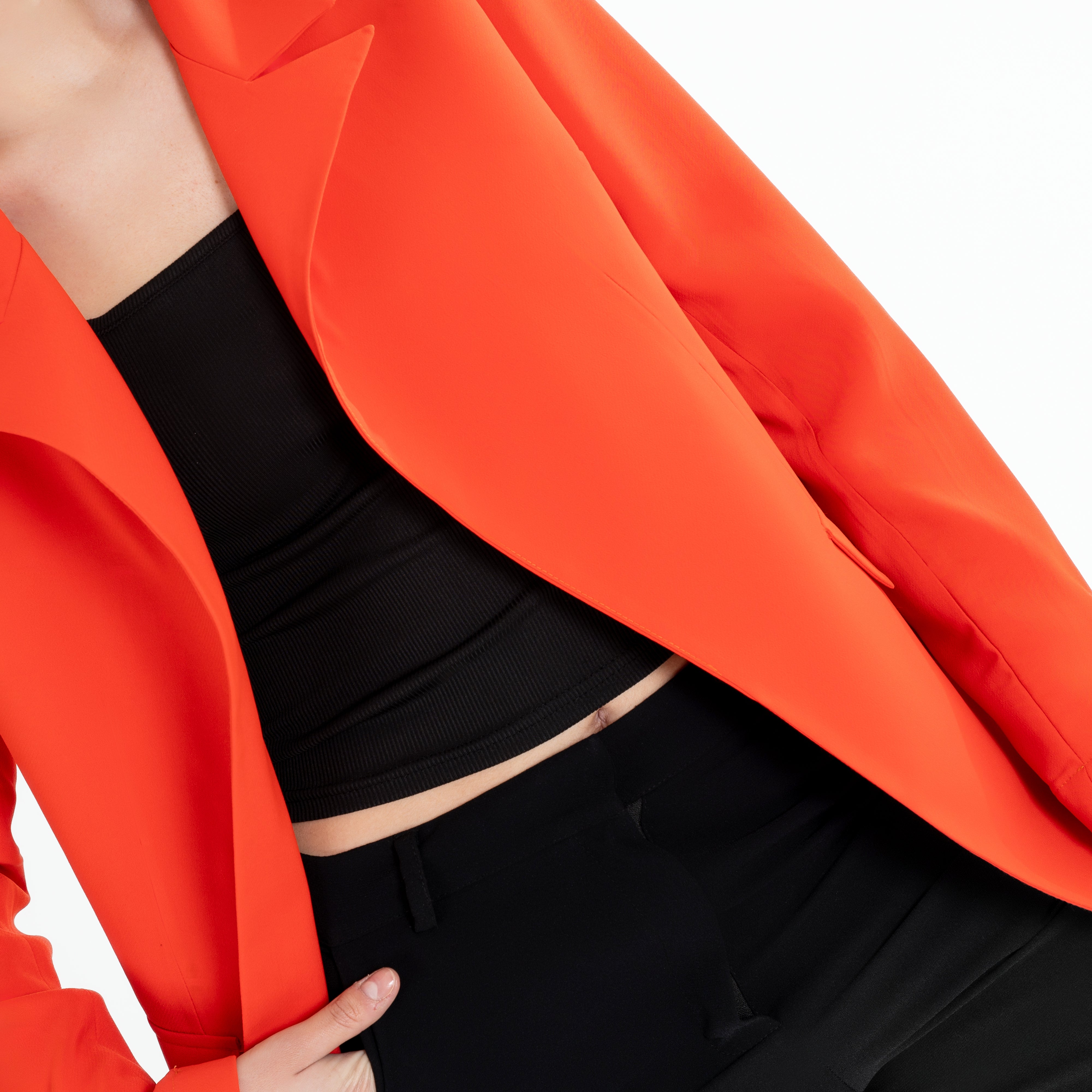 High-Waisted Side Slit Trousers