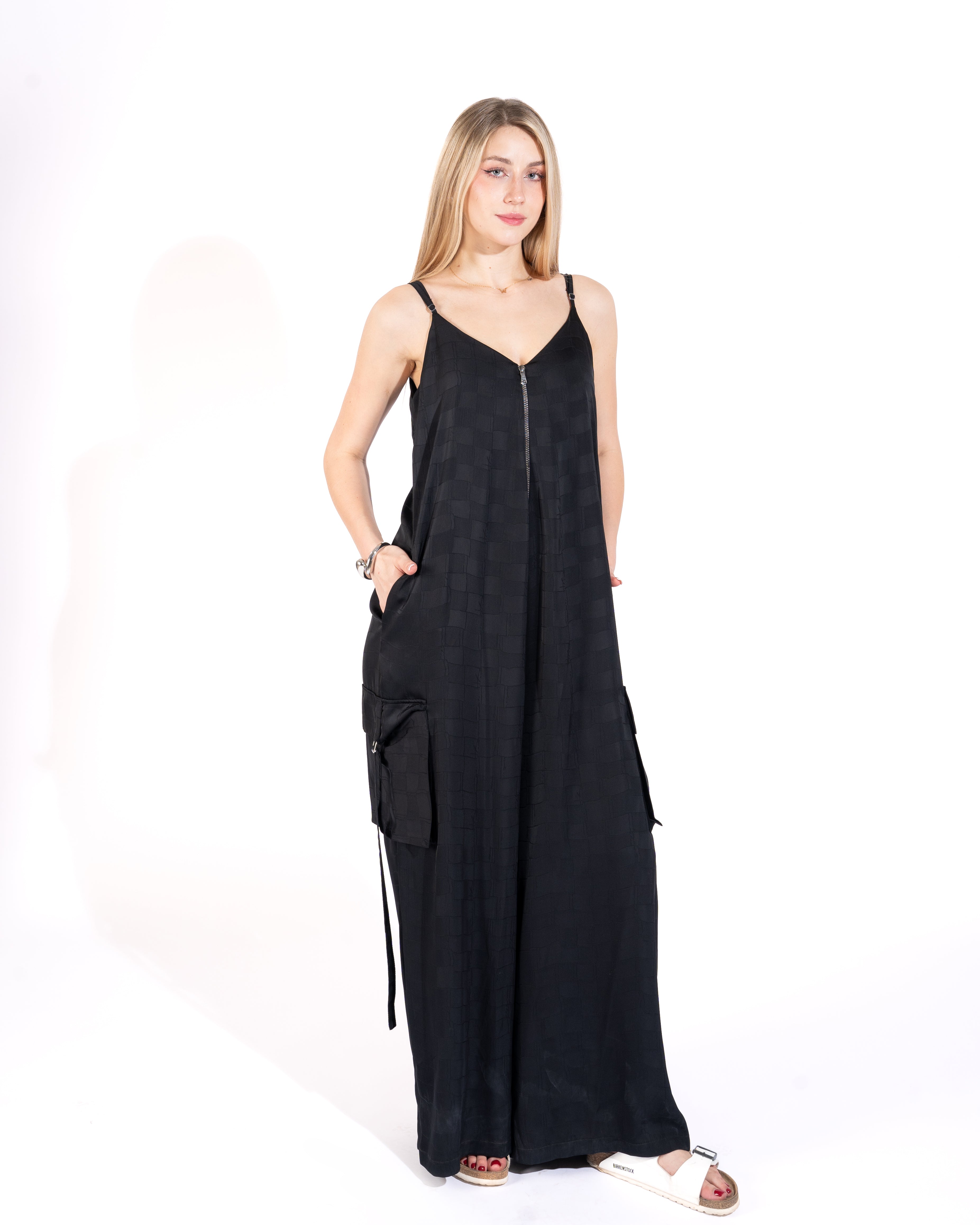 Cargo Pocket Wide-Leg Jumpsuit