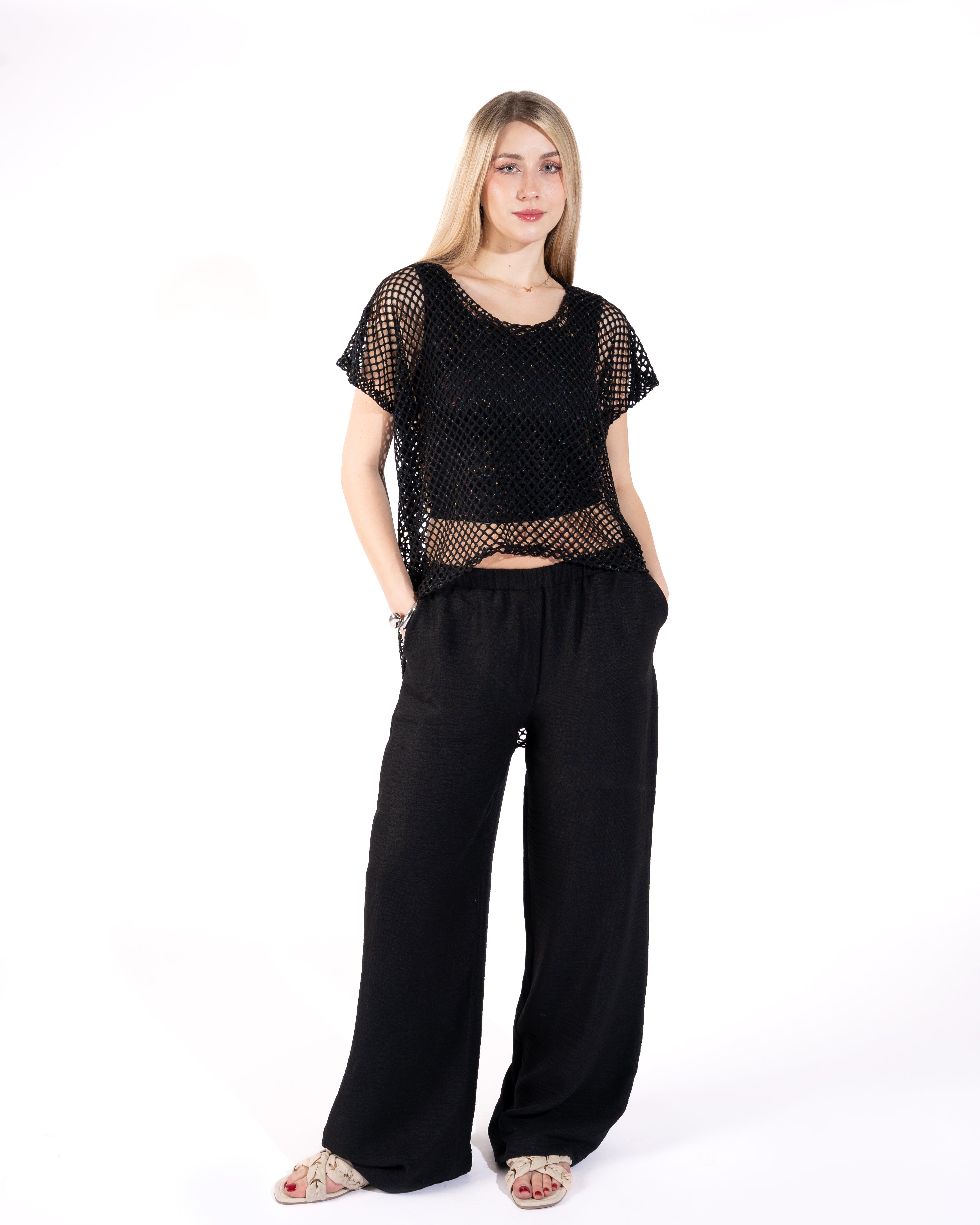 Oversized Mesh Fishnet Top