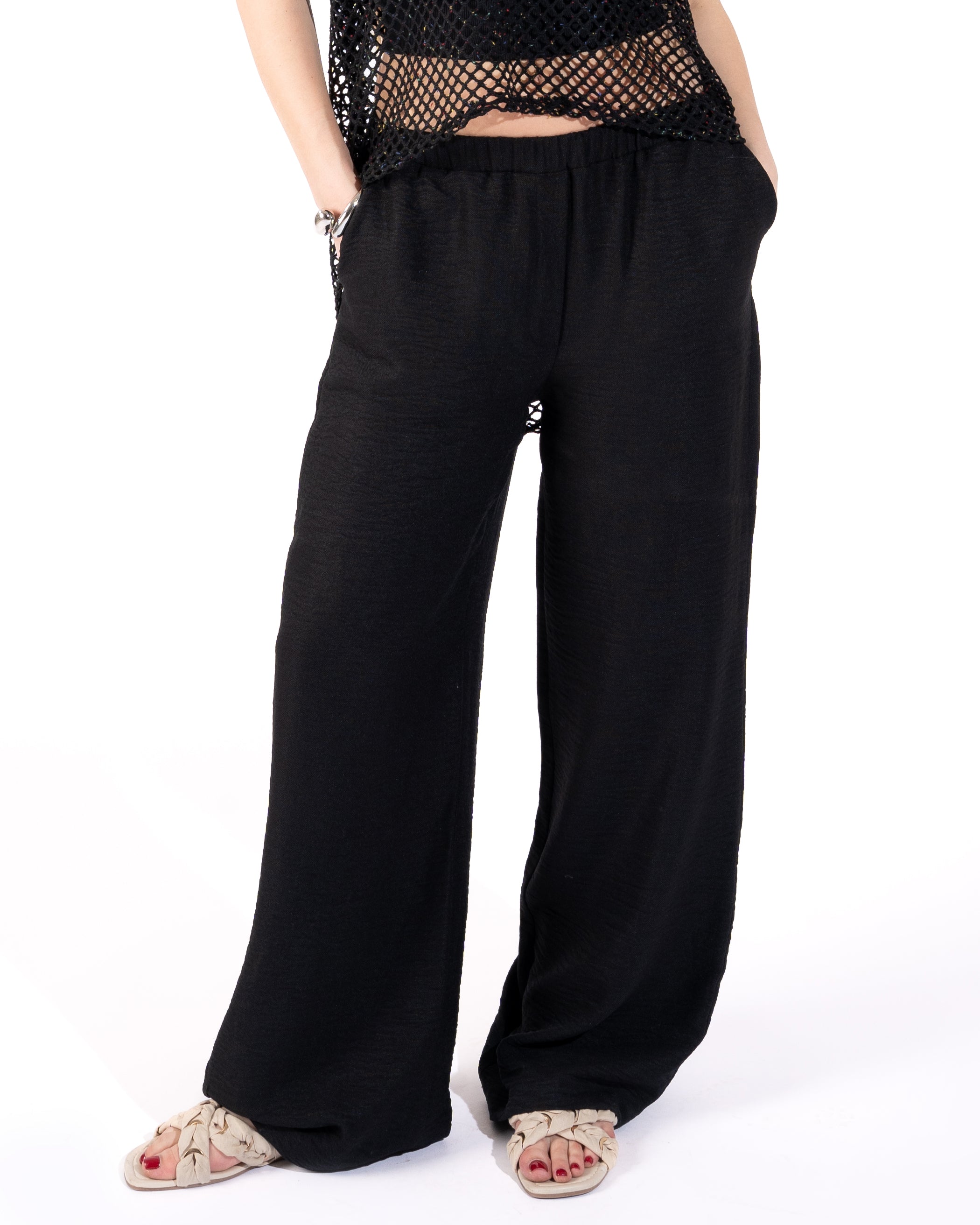 Wide-Leg Linen Pants