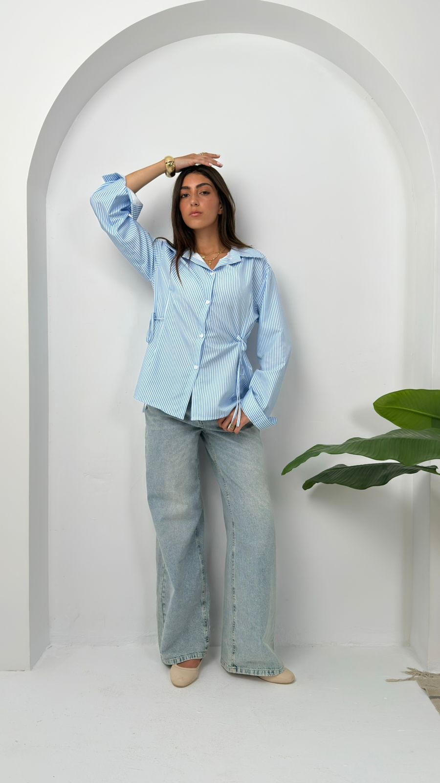 Harbor Stripe Adjustable Shirt