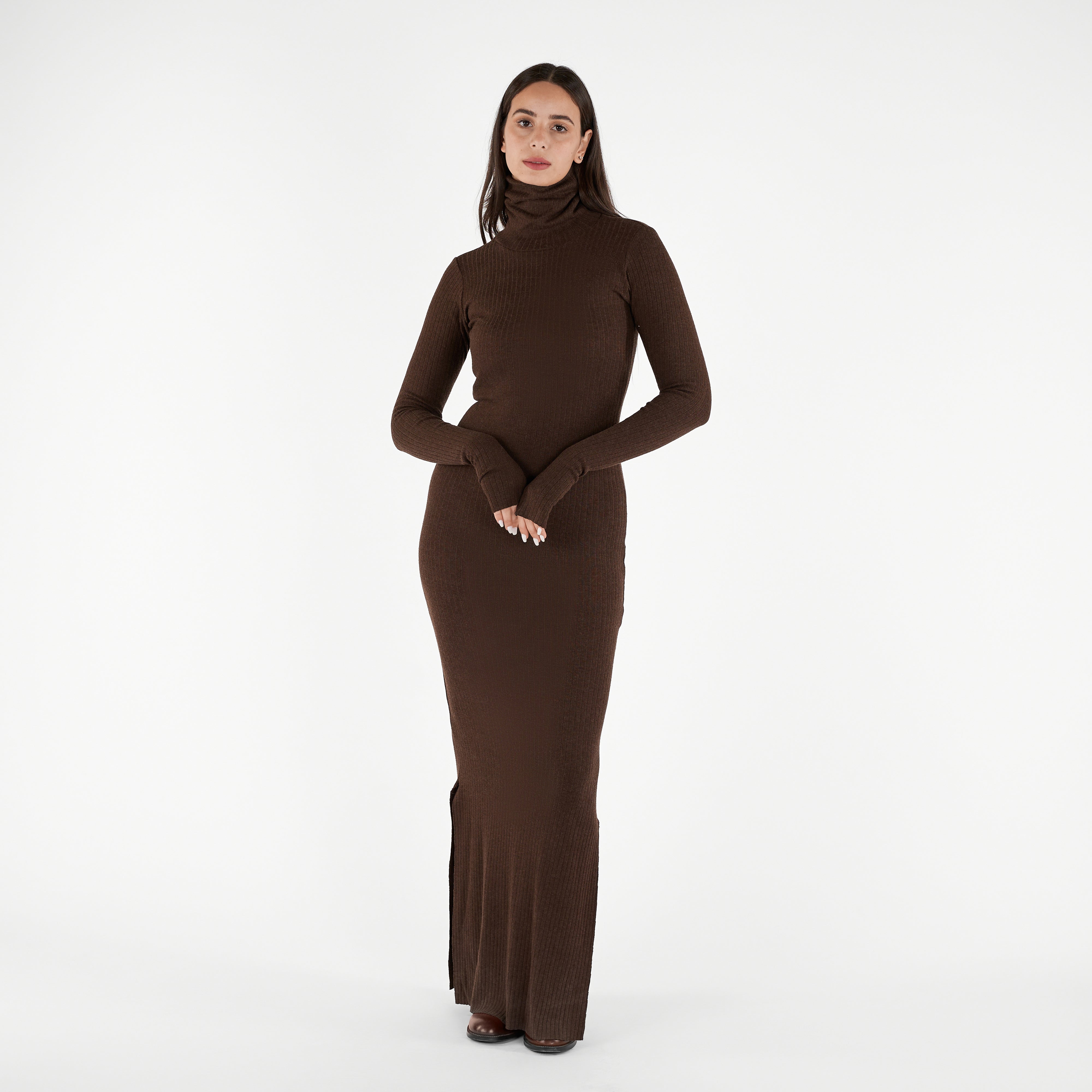 High Neck Long Sleeve Dress