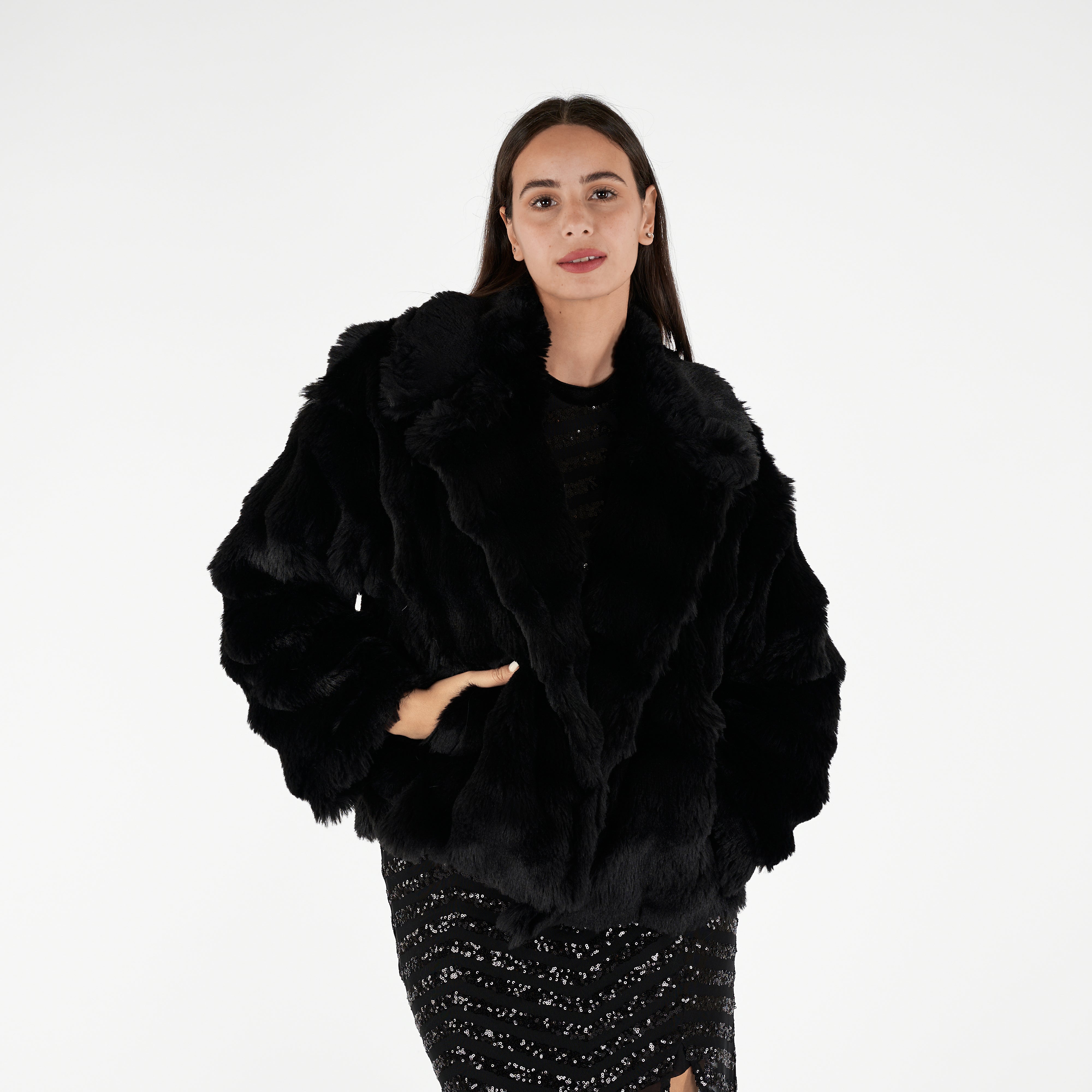 Puffy Faux Fur Jacket