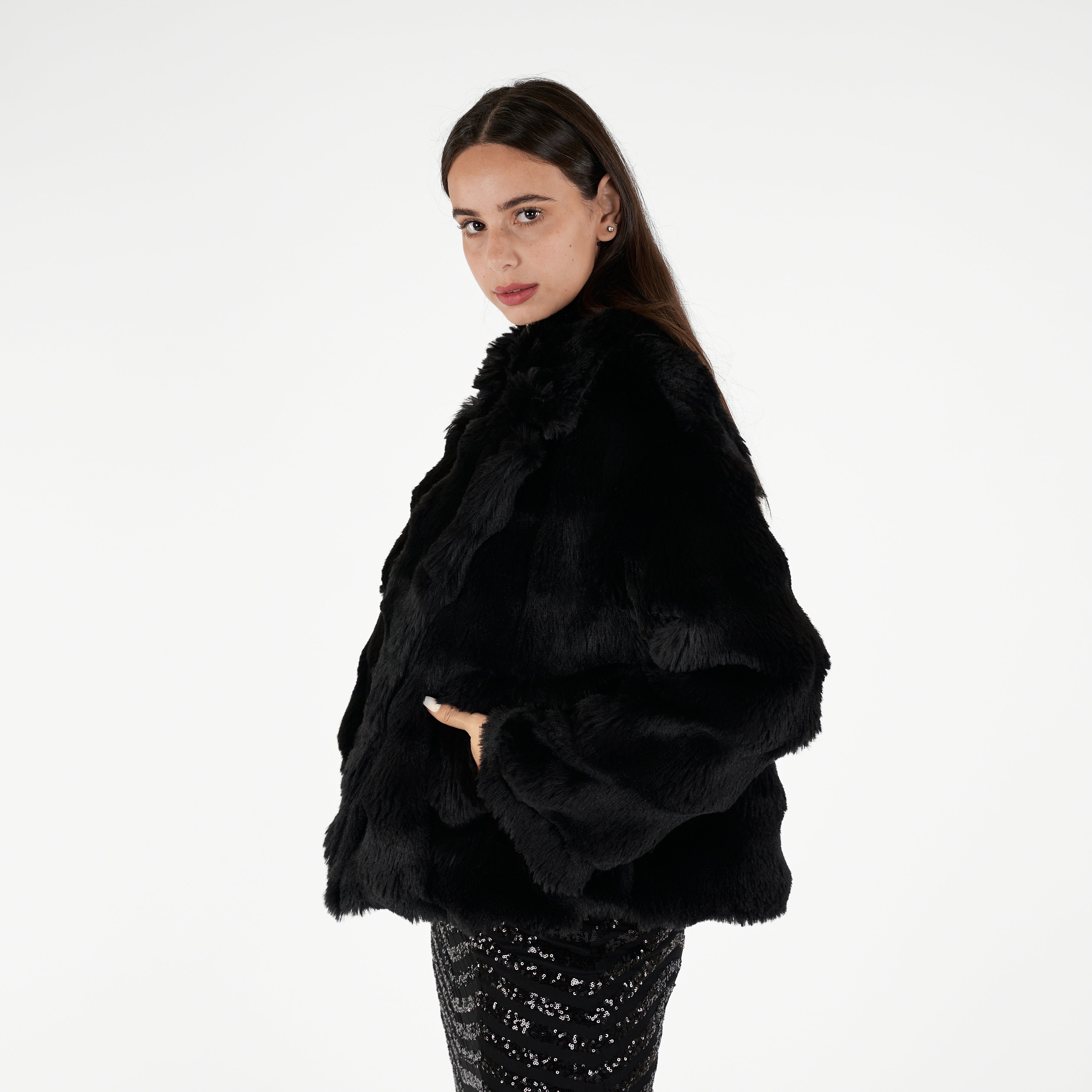 Puffy Faux Fur Jacket