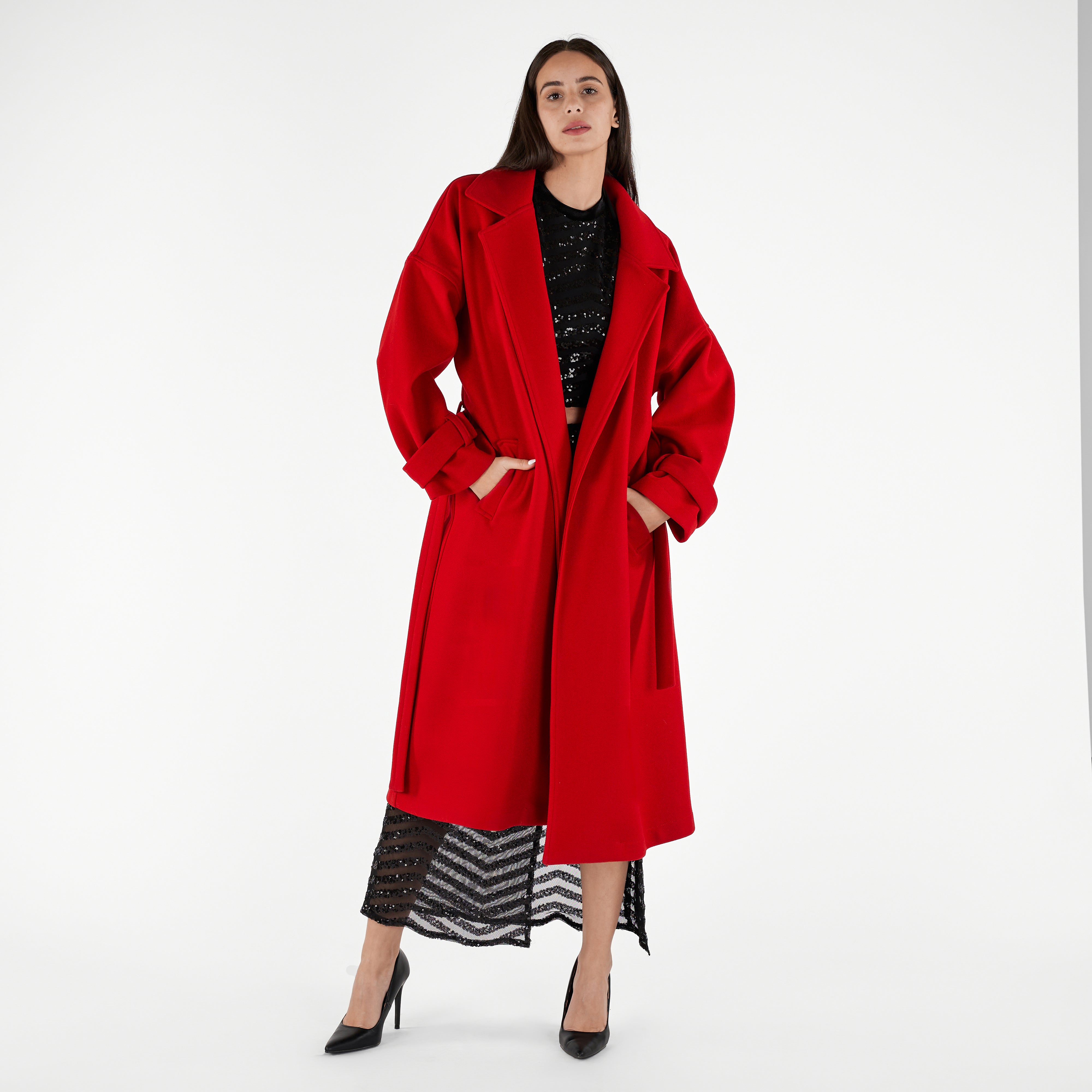 Wool Blend Longline Coat