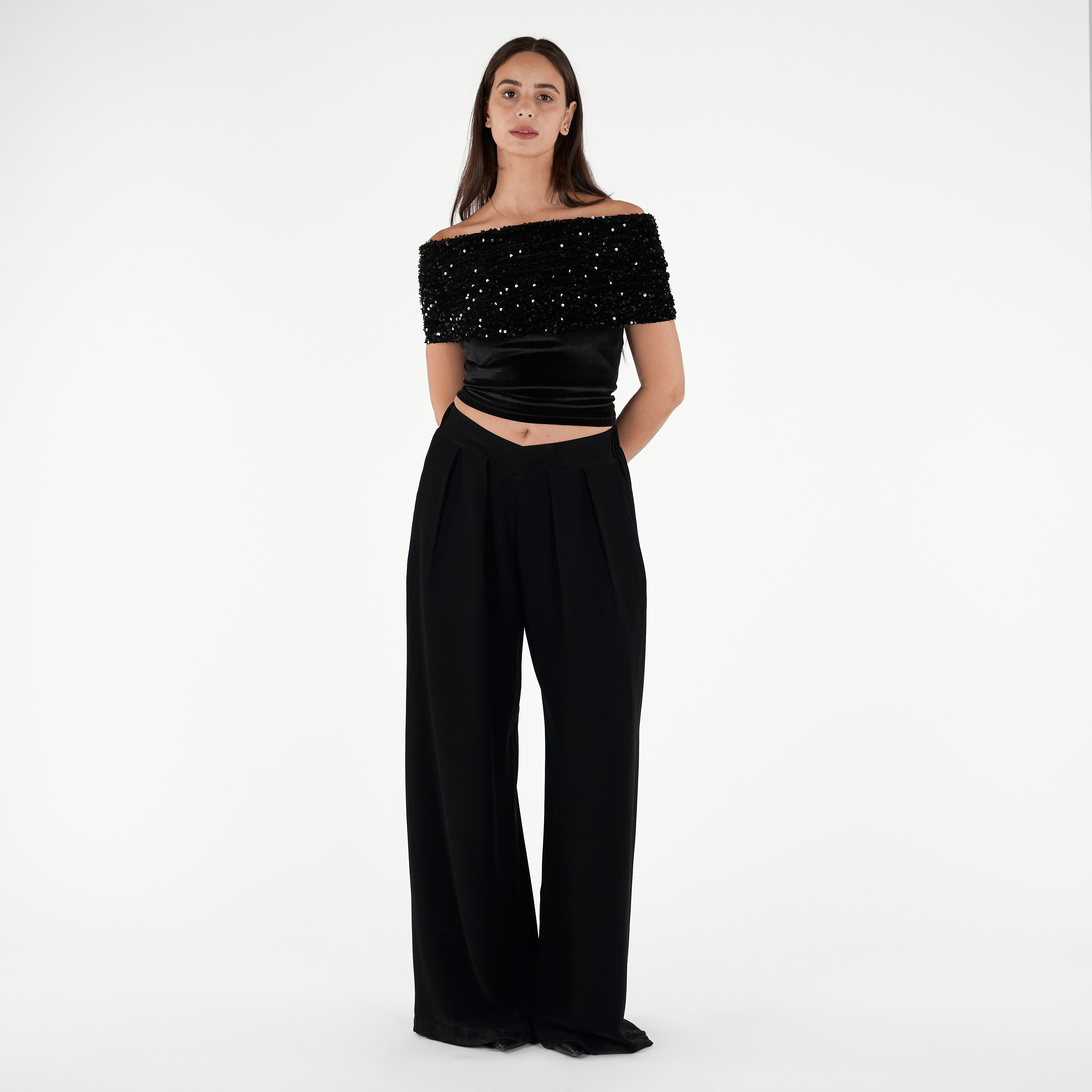 Plain Wide Leg Trouser