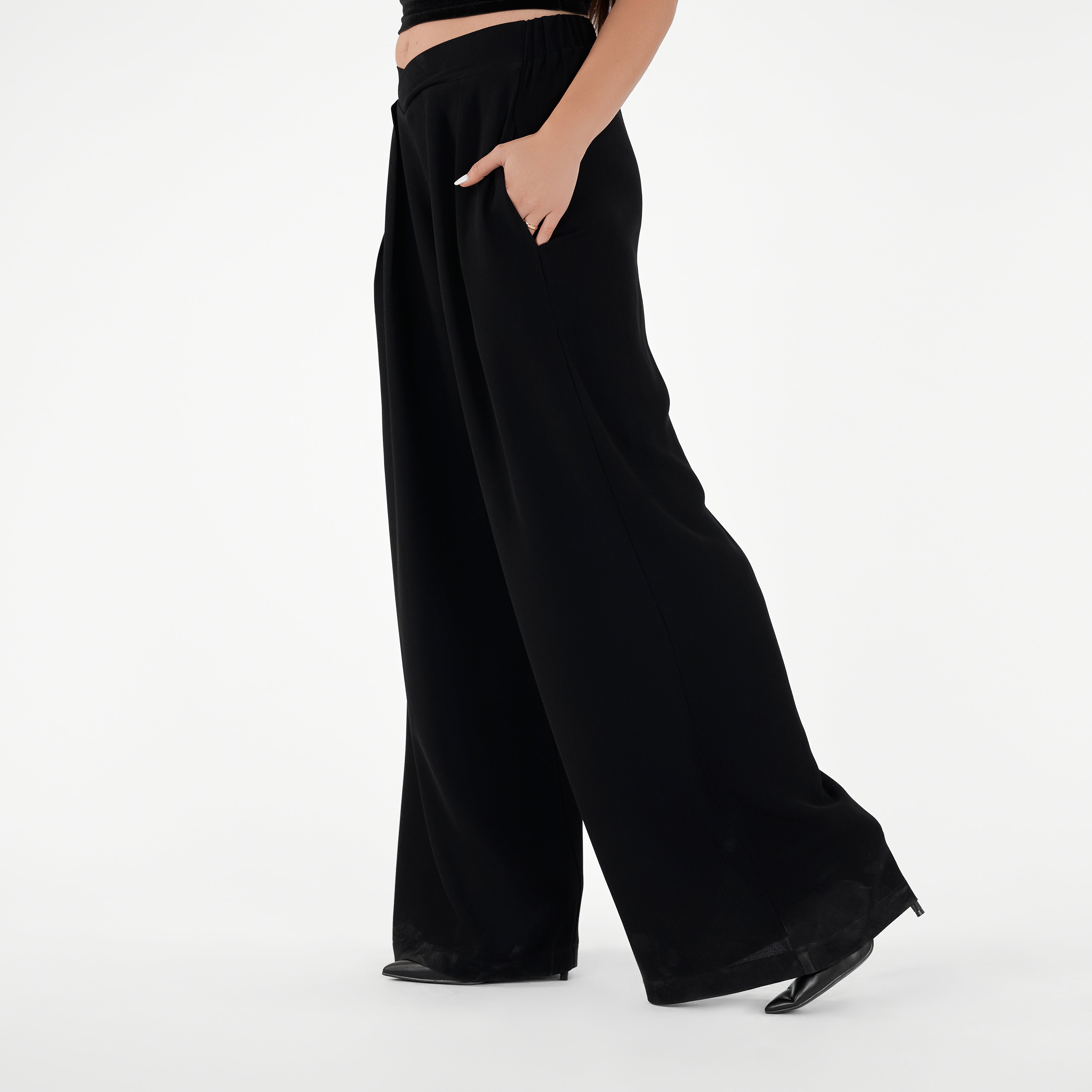 Plain Wide Leg Trouser