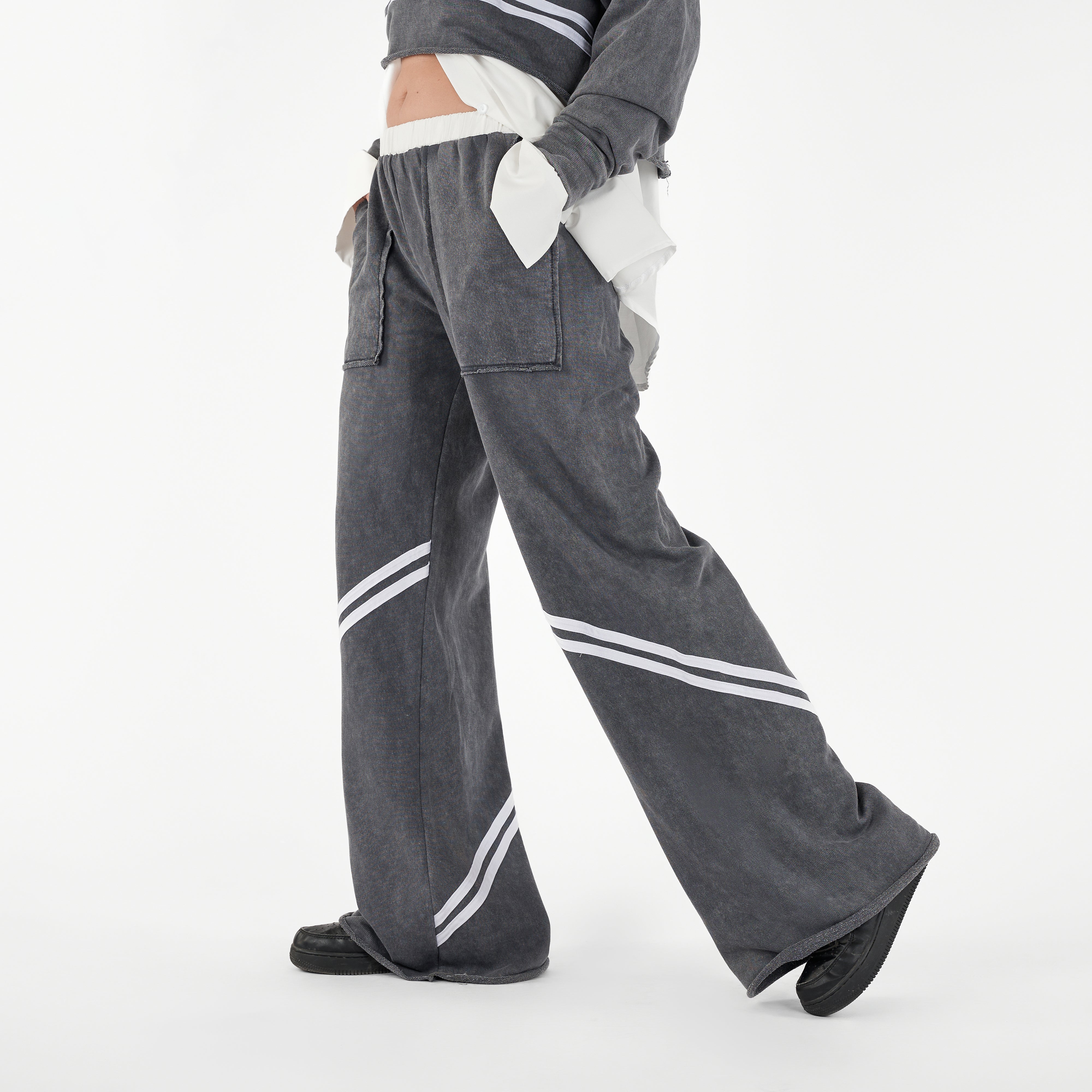 Washed Milton Wide Leg Sweatpants